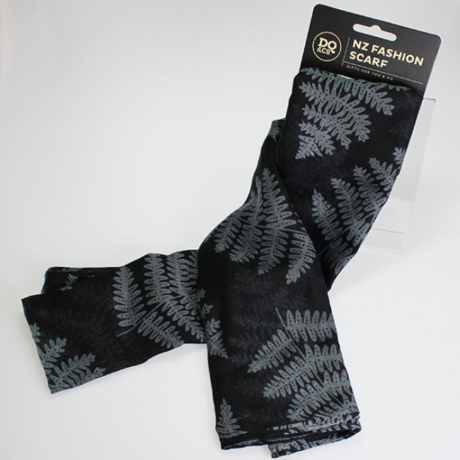 NZ Fashion Scarf - Silver Fern - 85cm