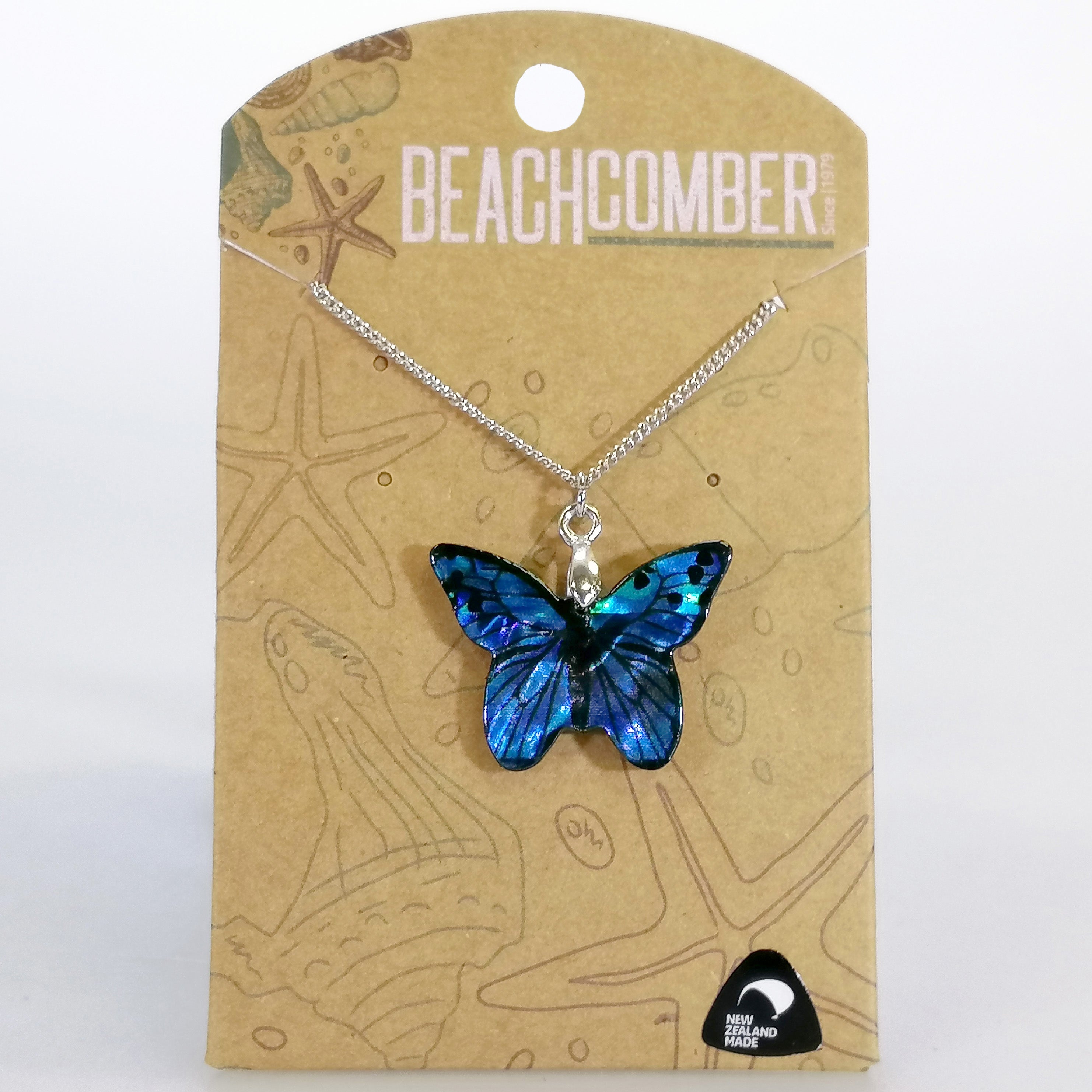 Paua Pendant - Small Butterfly