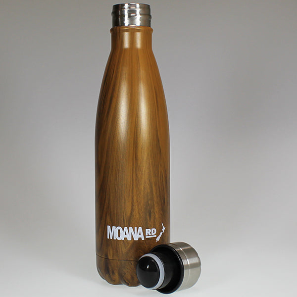 Stainless Steel Insulated Drink Bottle - Wood-Look - 500ml