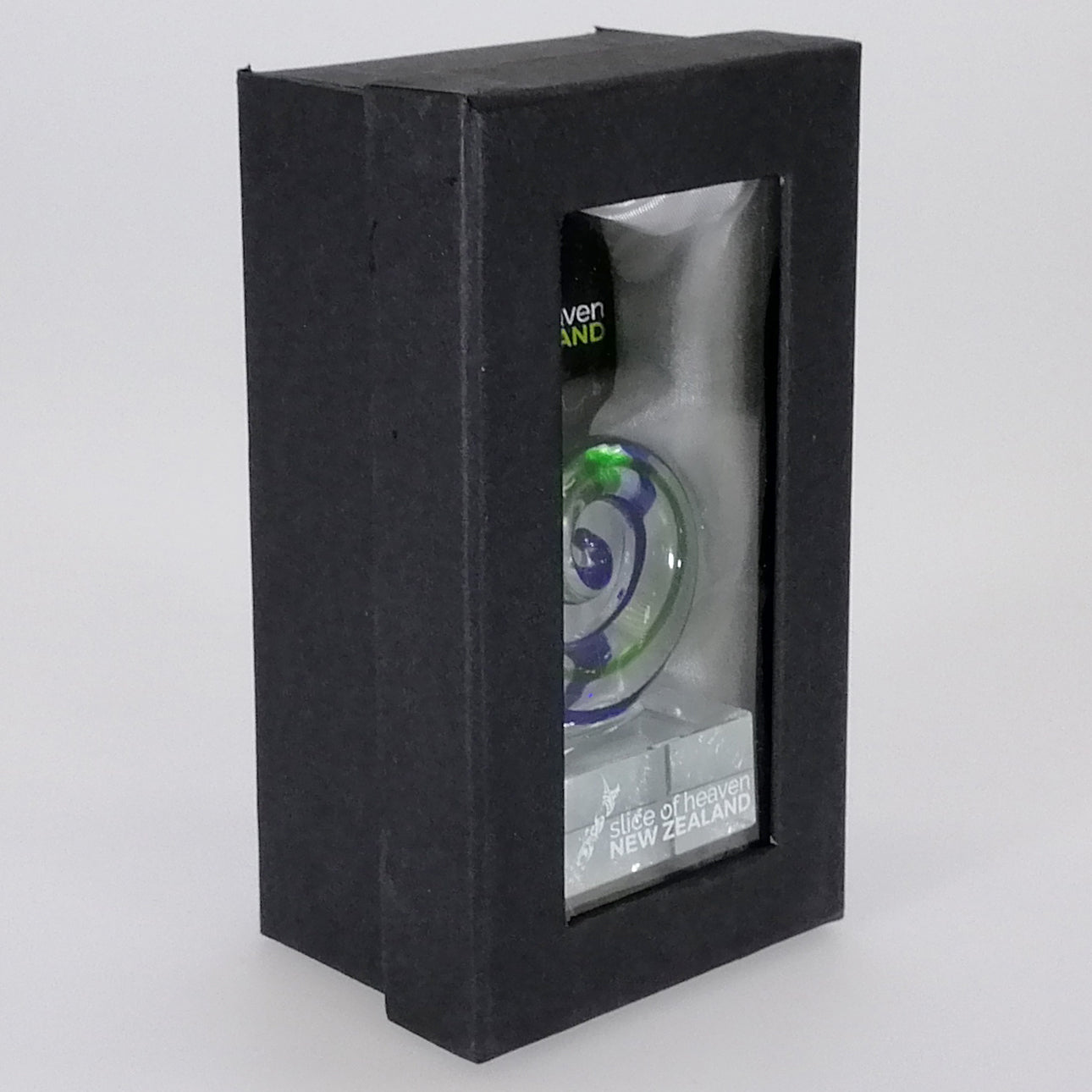 Green and Blue Glass Koru Sculpture