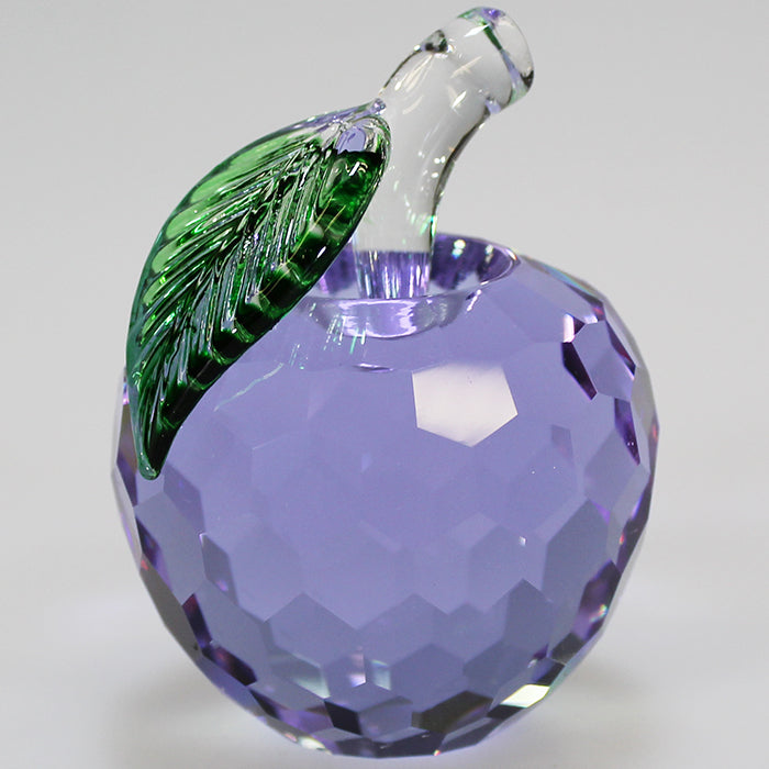 5cm Wide Cut Glass Apple - Purple