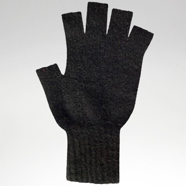 Fingerless Gloves  - Possum Merino - Black - Medium