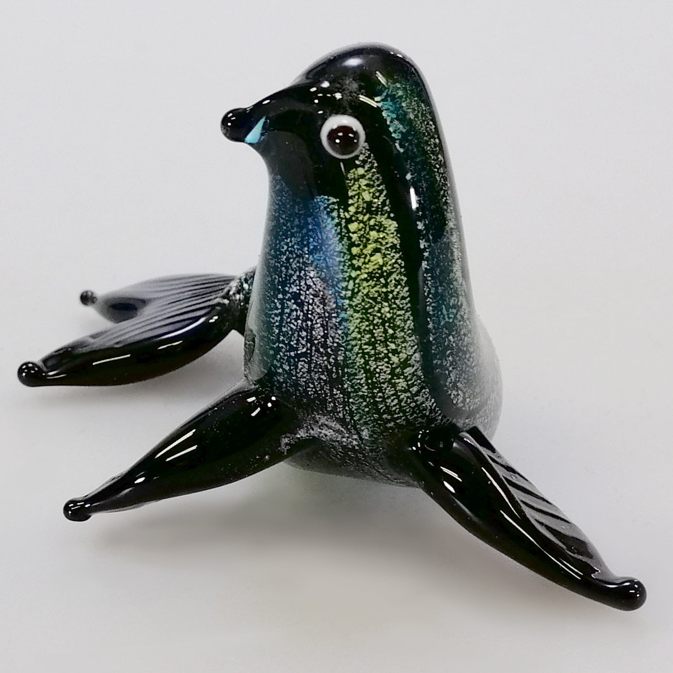 Black Paua-Look Glass Fur Seal