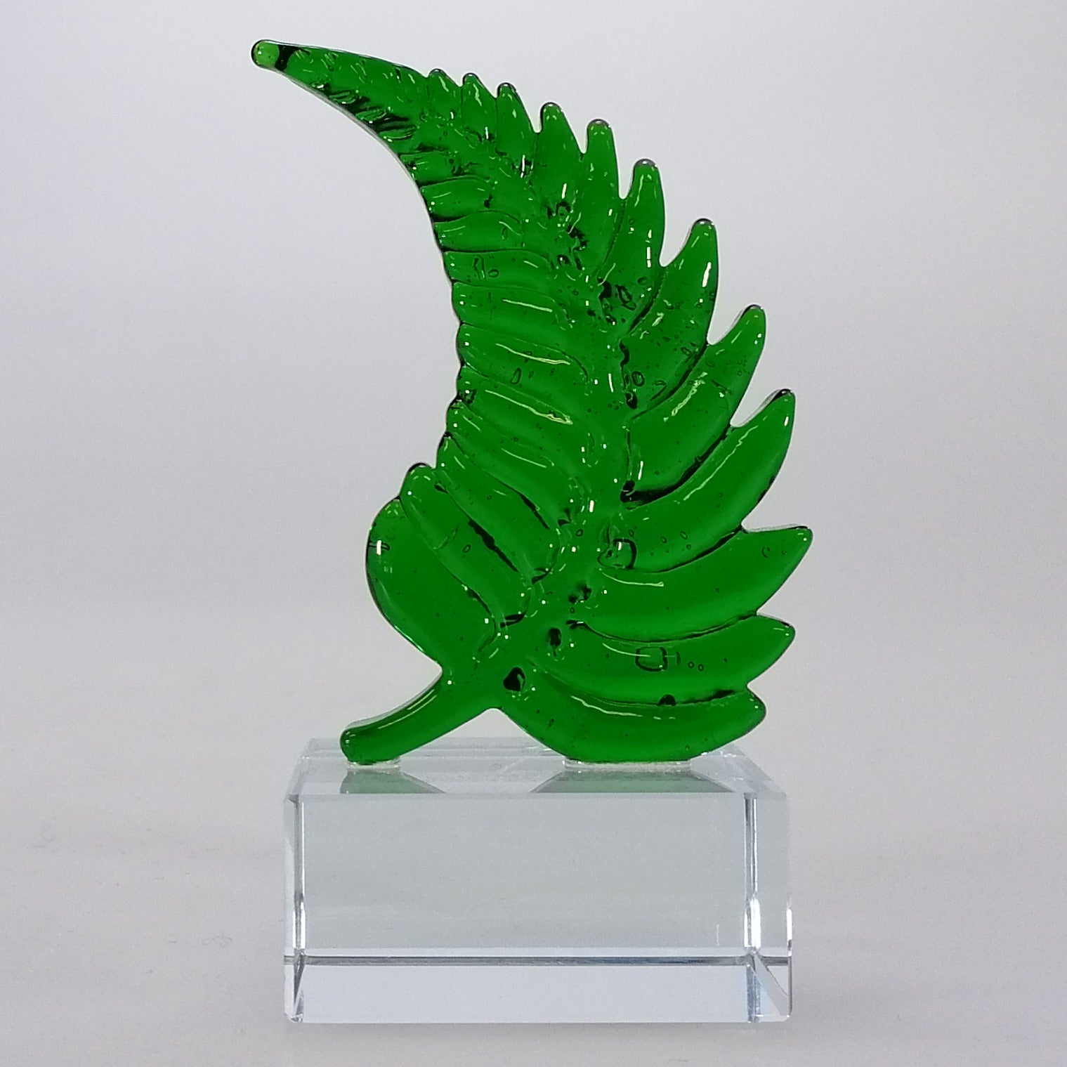 Green Glass Fern Sculpture