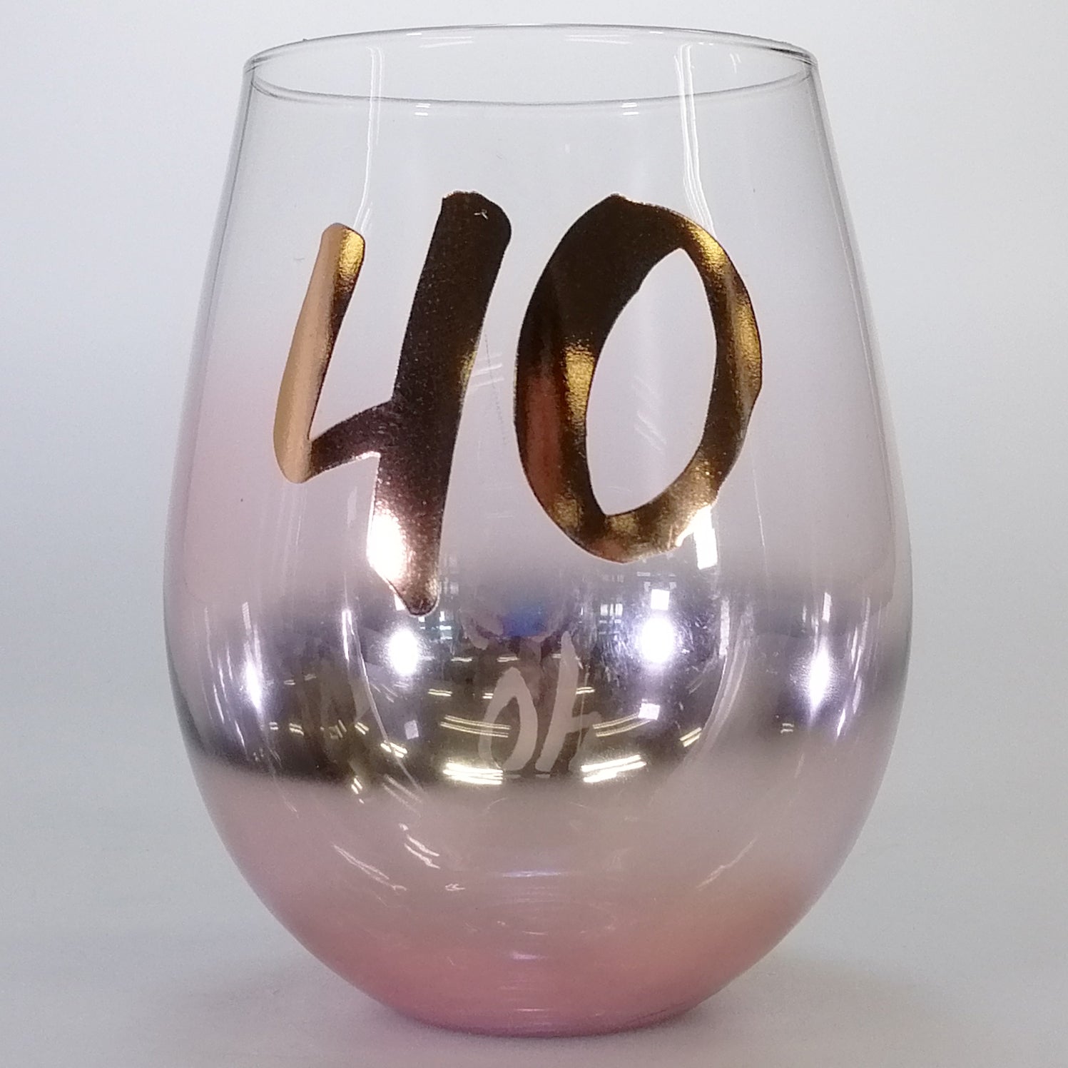 Blush - 40th birthdays Stemless Wine Glass