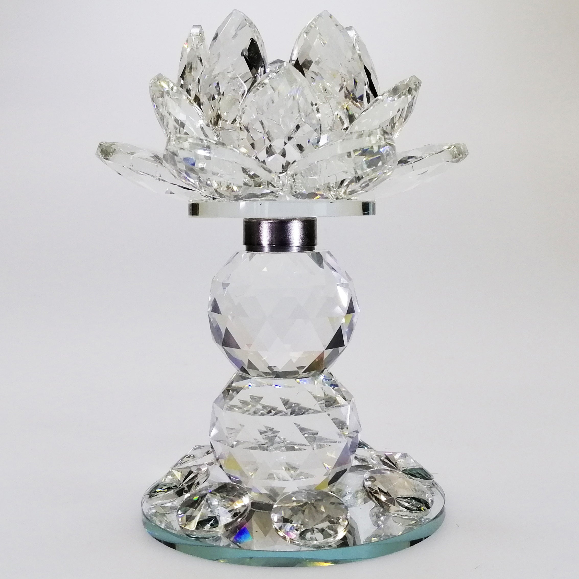 Clear Glass Lotus with Base