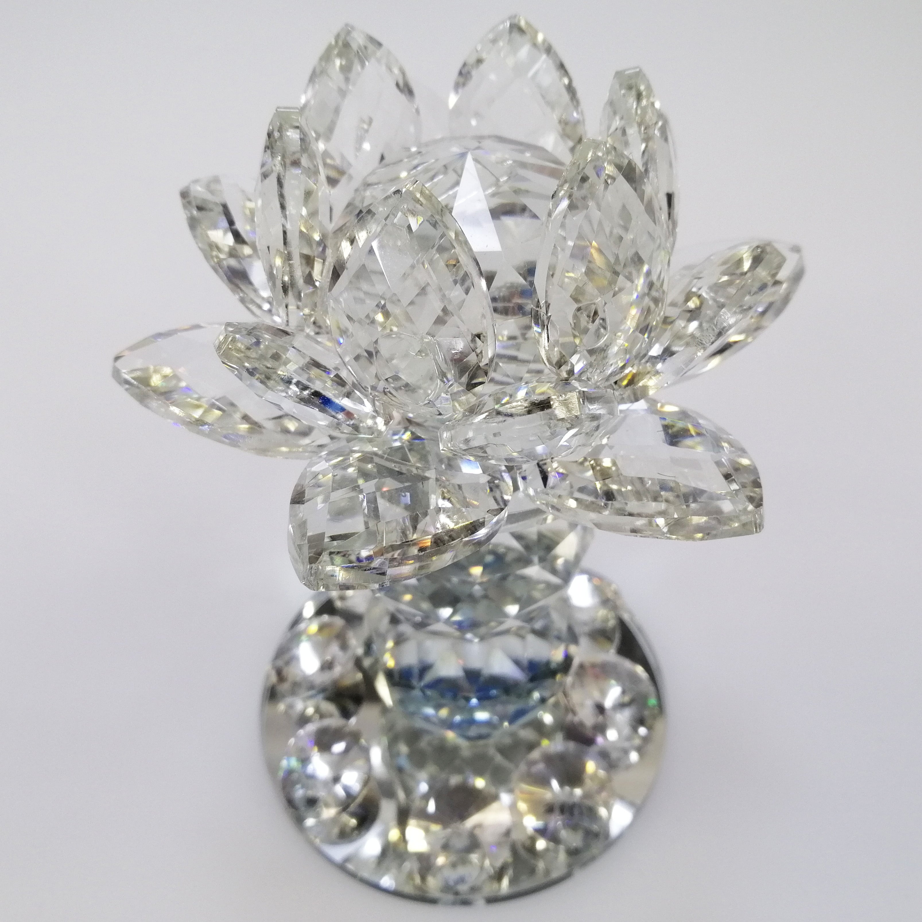 Clear Glass Lotus with Base
