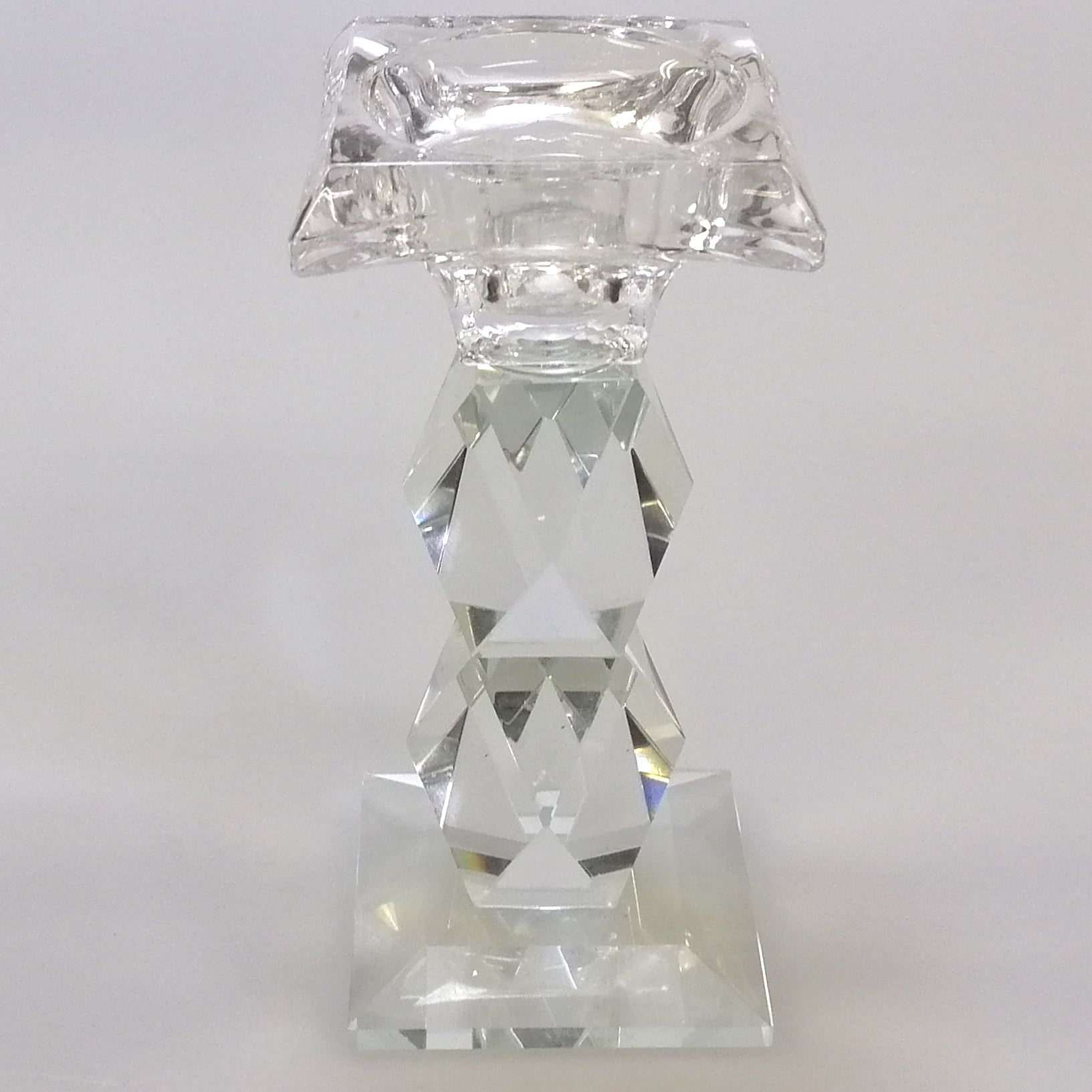Clear Glass Candle Holder - 14cm