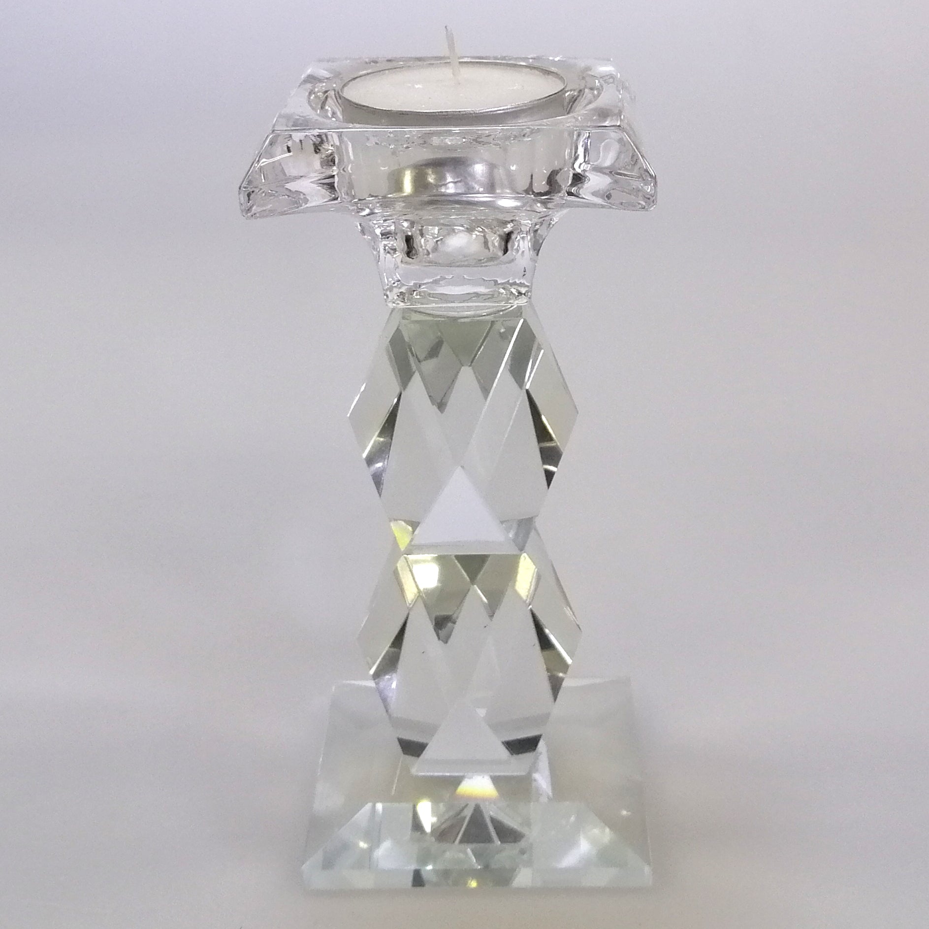Clear Glass Candle Holder - 14cm