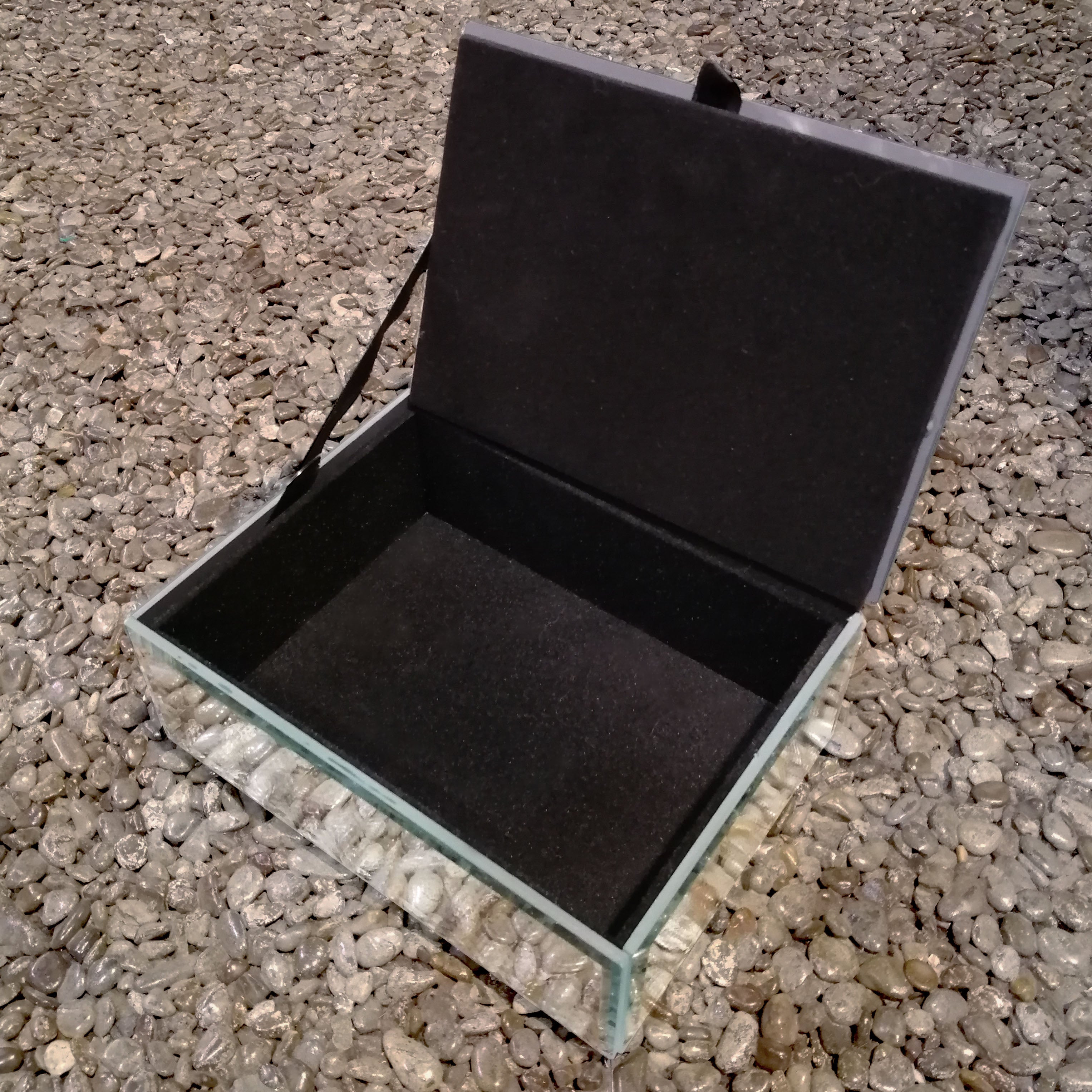 Mirror Diamante-look Jewellery Box