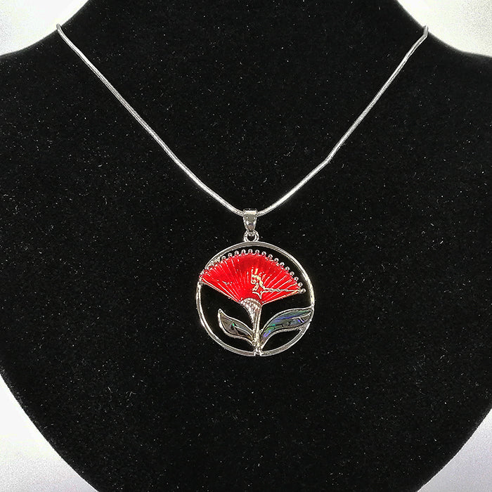 Pohutukawa Pendant with Paua