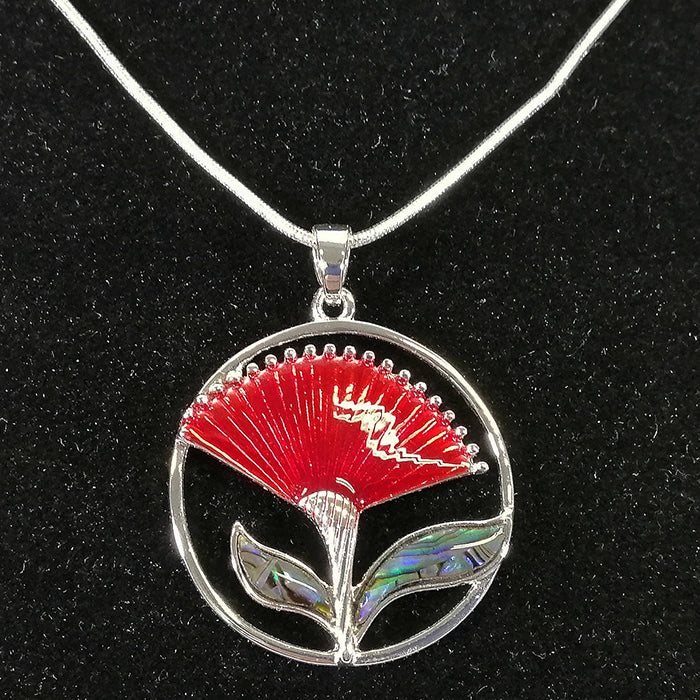 Pohutukawa Pendant with Paua