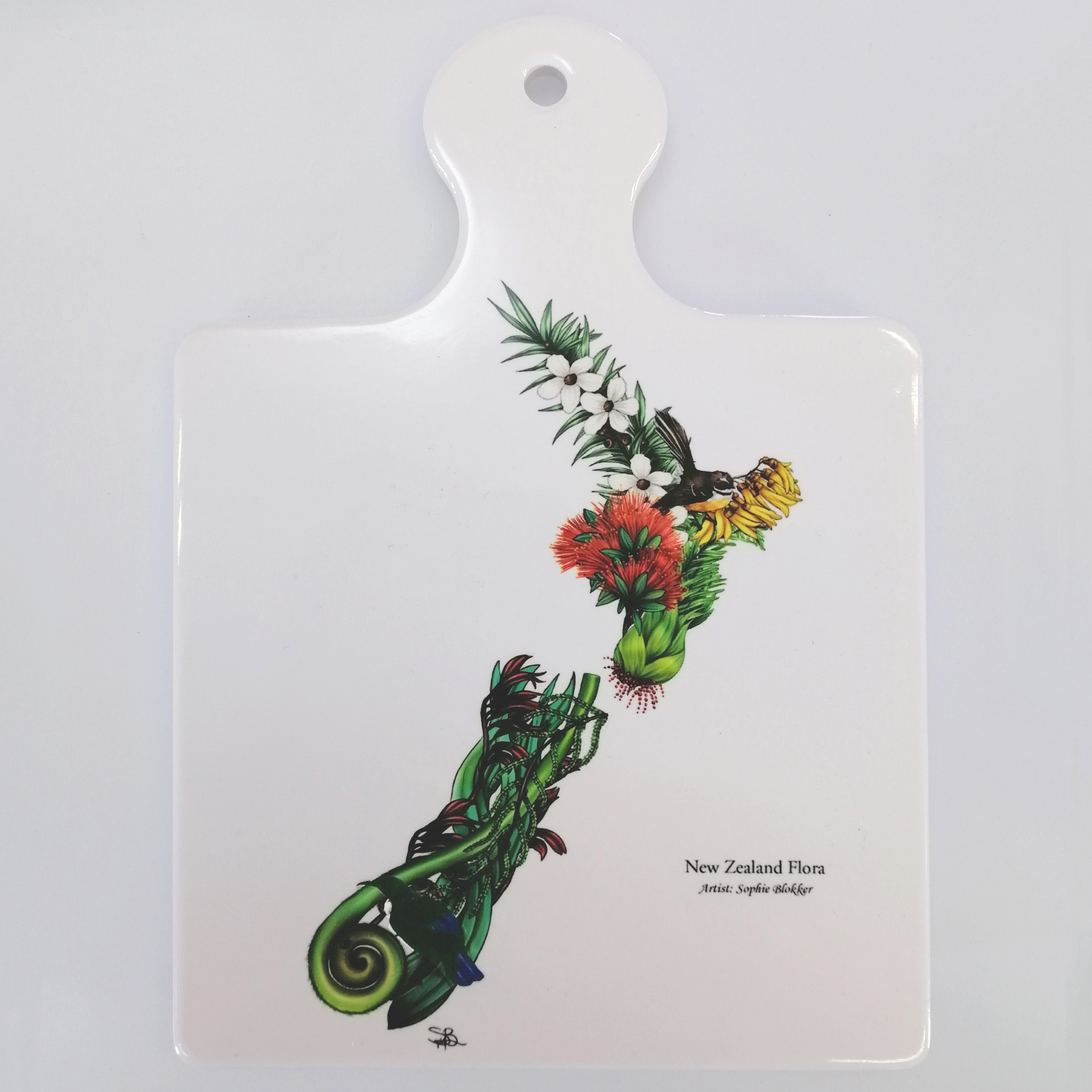 Sophie Blokker - Flora NZ Map Ceramic Trivet