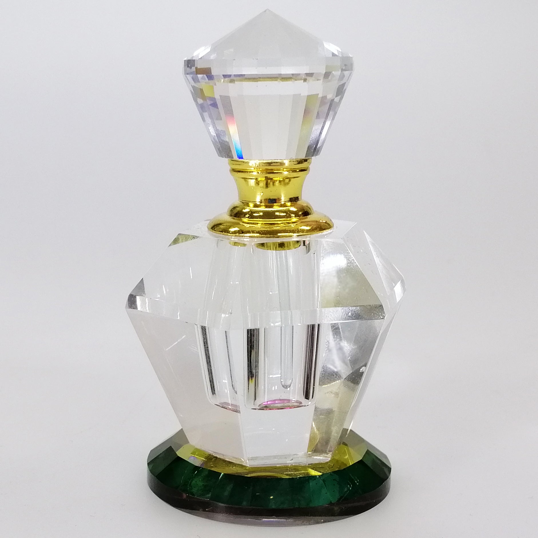 Iridescent Cut Glass Perfume Bottle