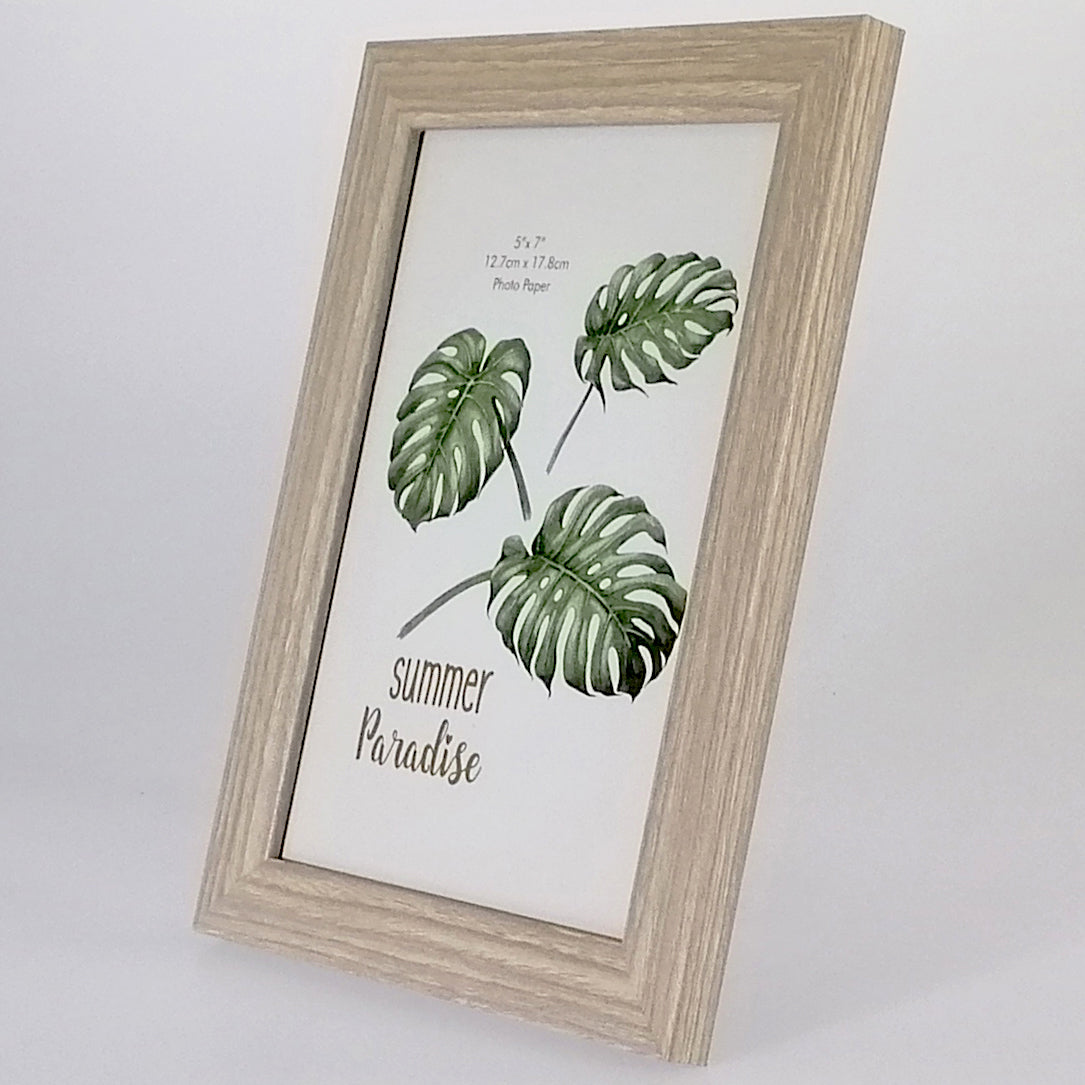 Grey Wooden Photo Frame Botanical - 5"x 7"