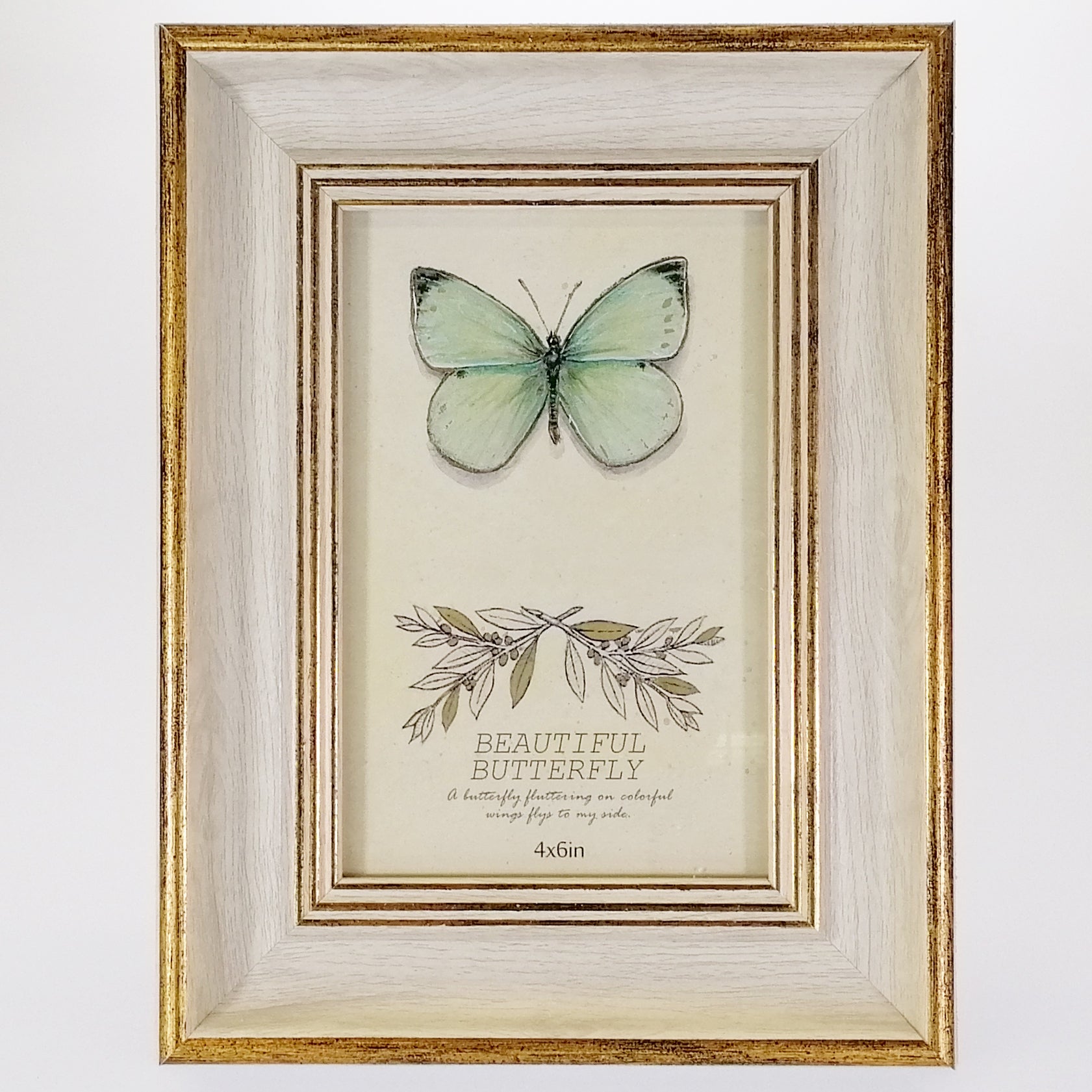 Cream Gold Edge Wooden-Look Frame - 6" x 4"