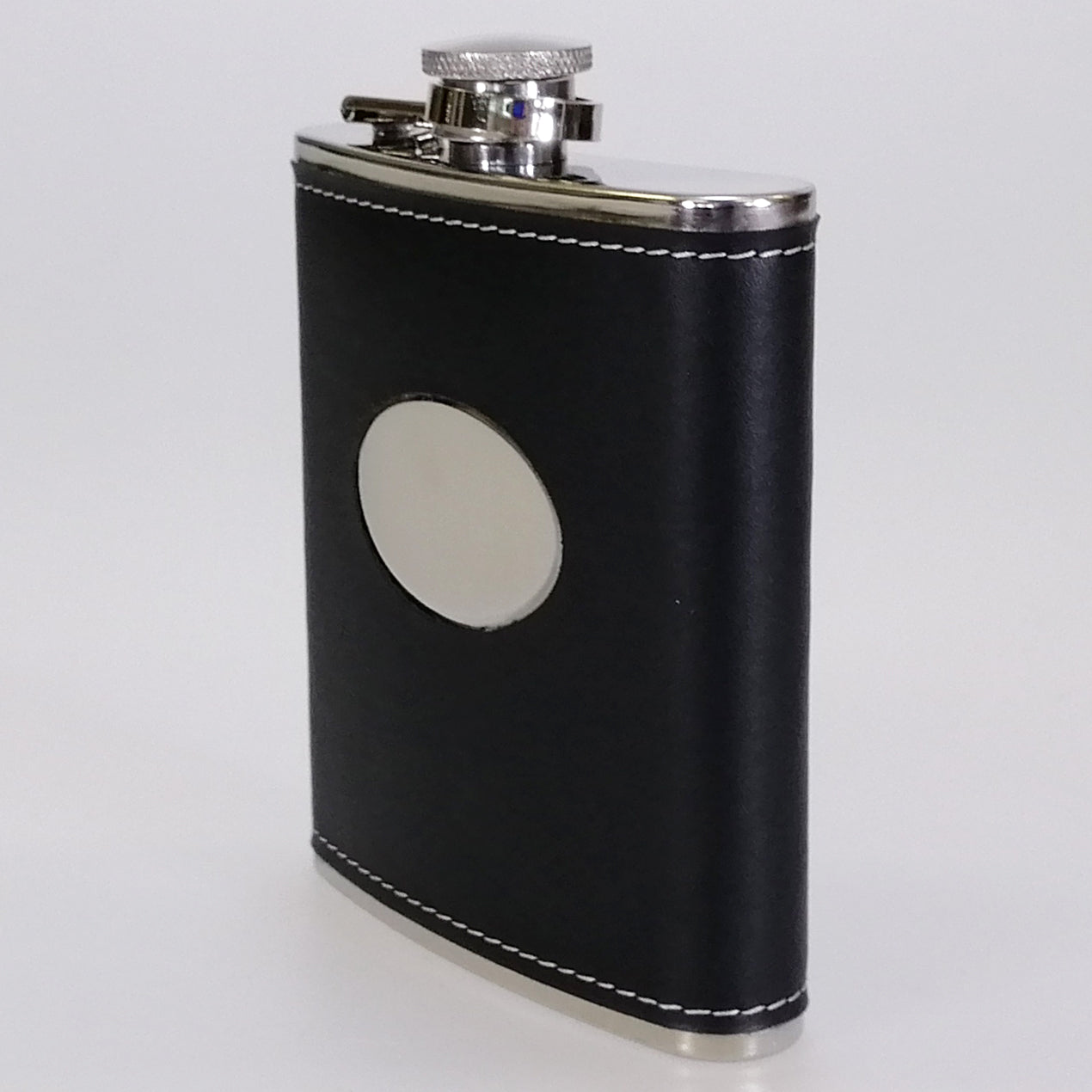 Black Faux Leather Hip Flask - 200ml