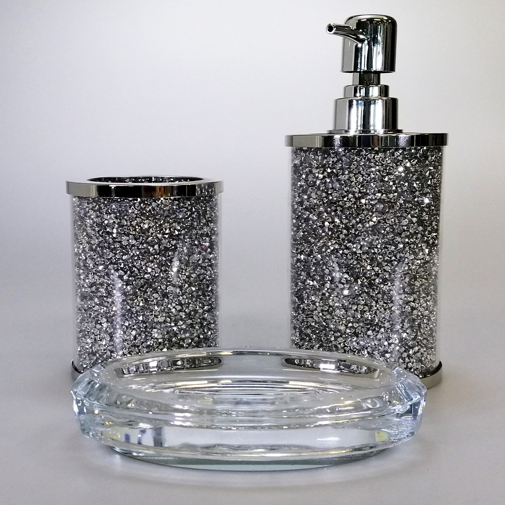 Crushed Glass-Look Bathroom Set