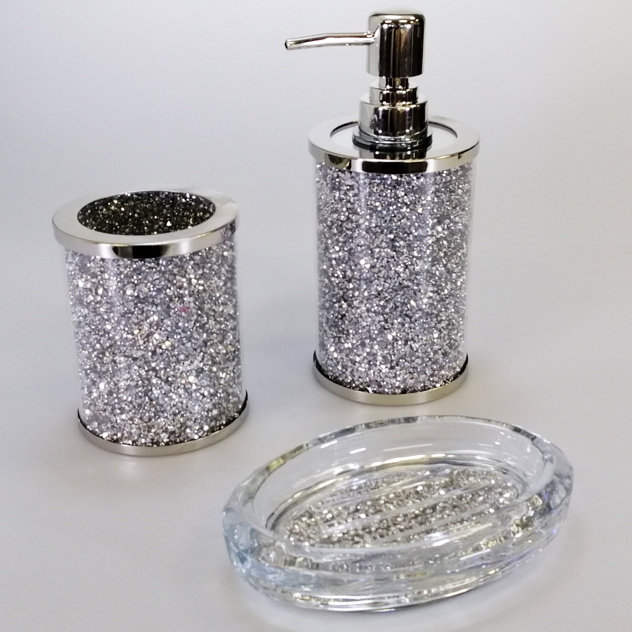 Crushed Glass-Look Bathroom Set