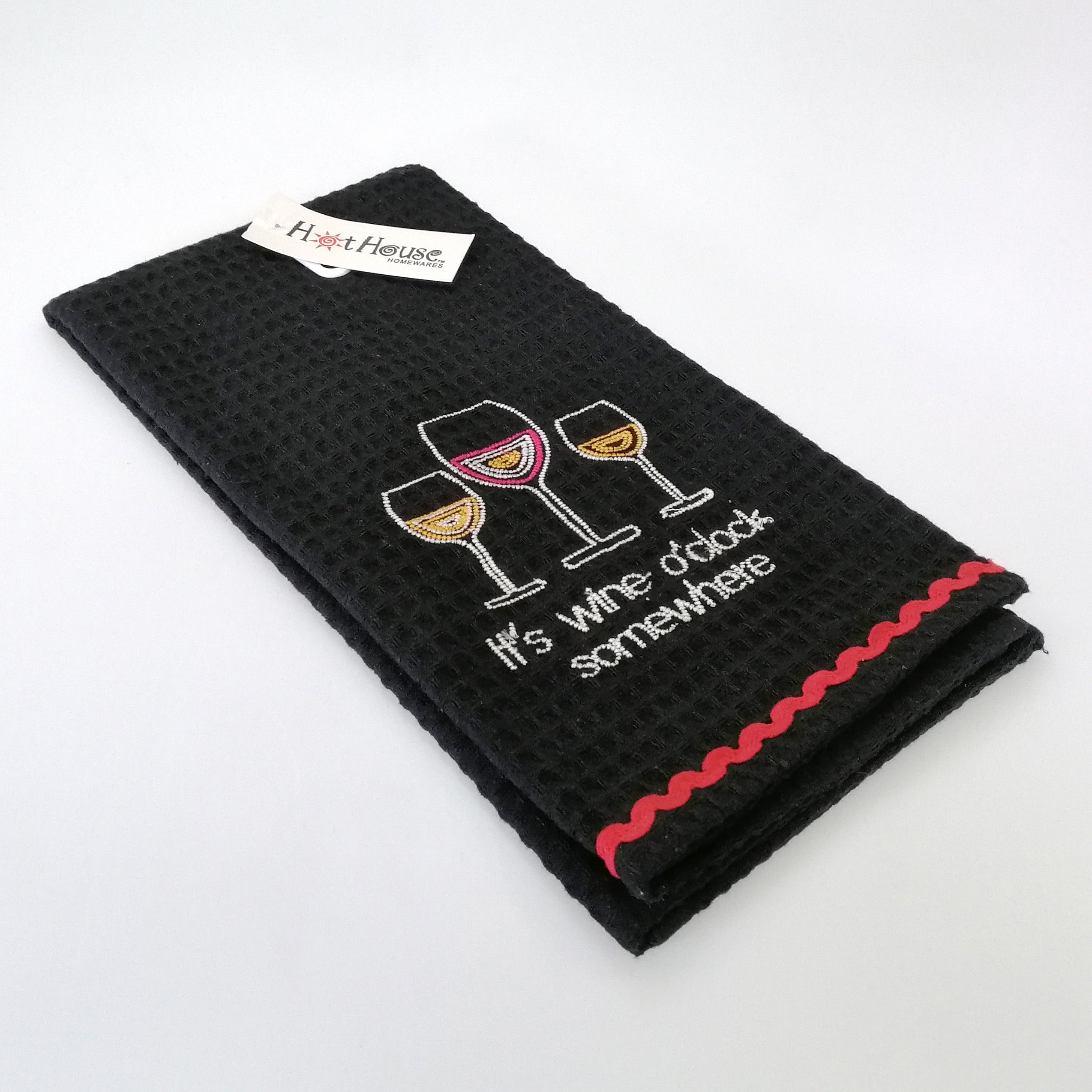 Tea Towel - 'Wine O'Clock'