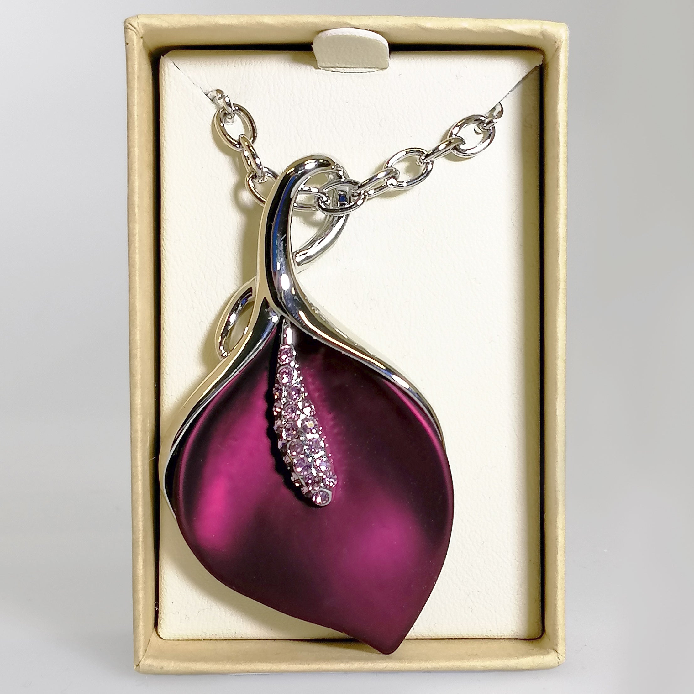 Kiwicraft - Purple Lily Rhodium Necklace