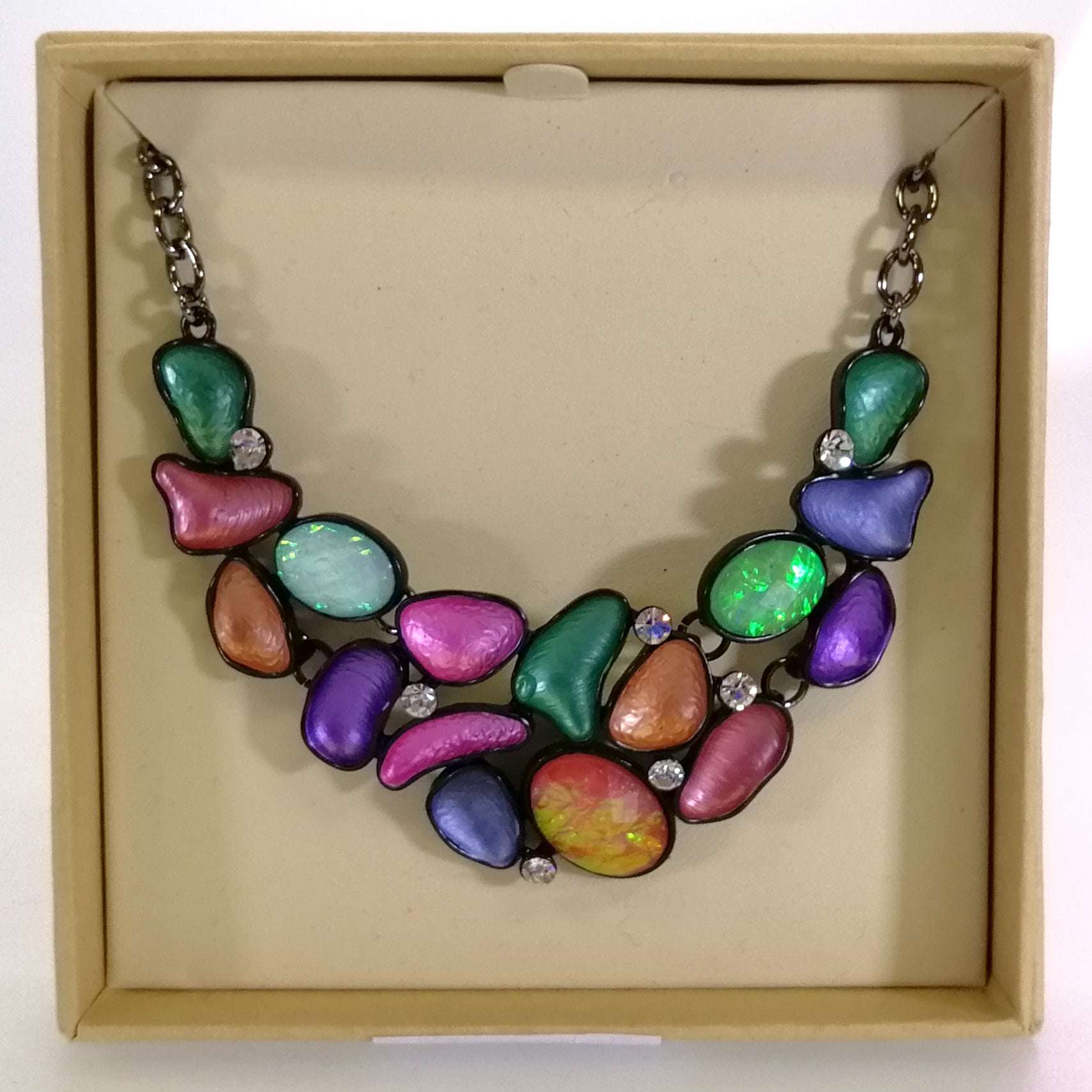 Kiwicraft - Colourful Orbs Statement Necklace