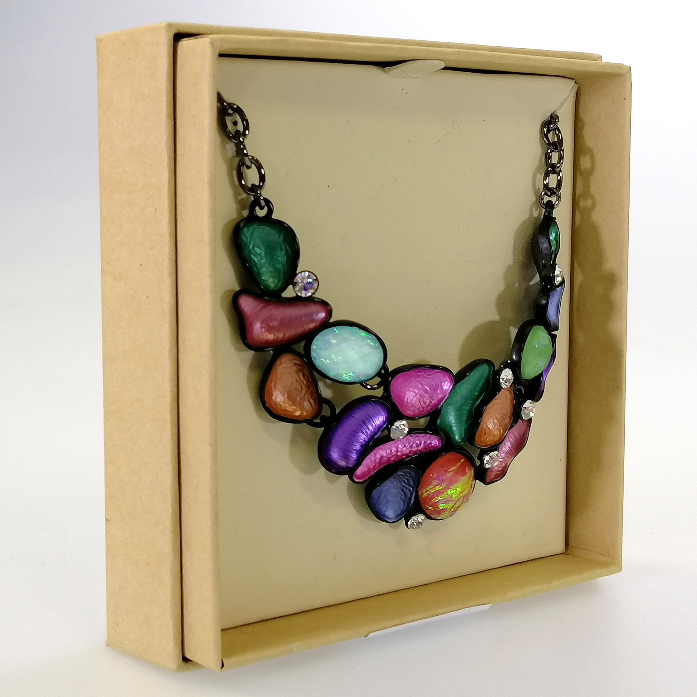 Kiwicraft - Colourful Orbs Statement Necklace