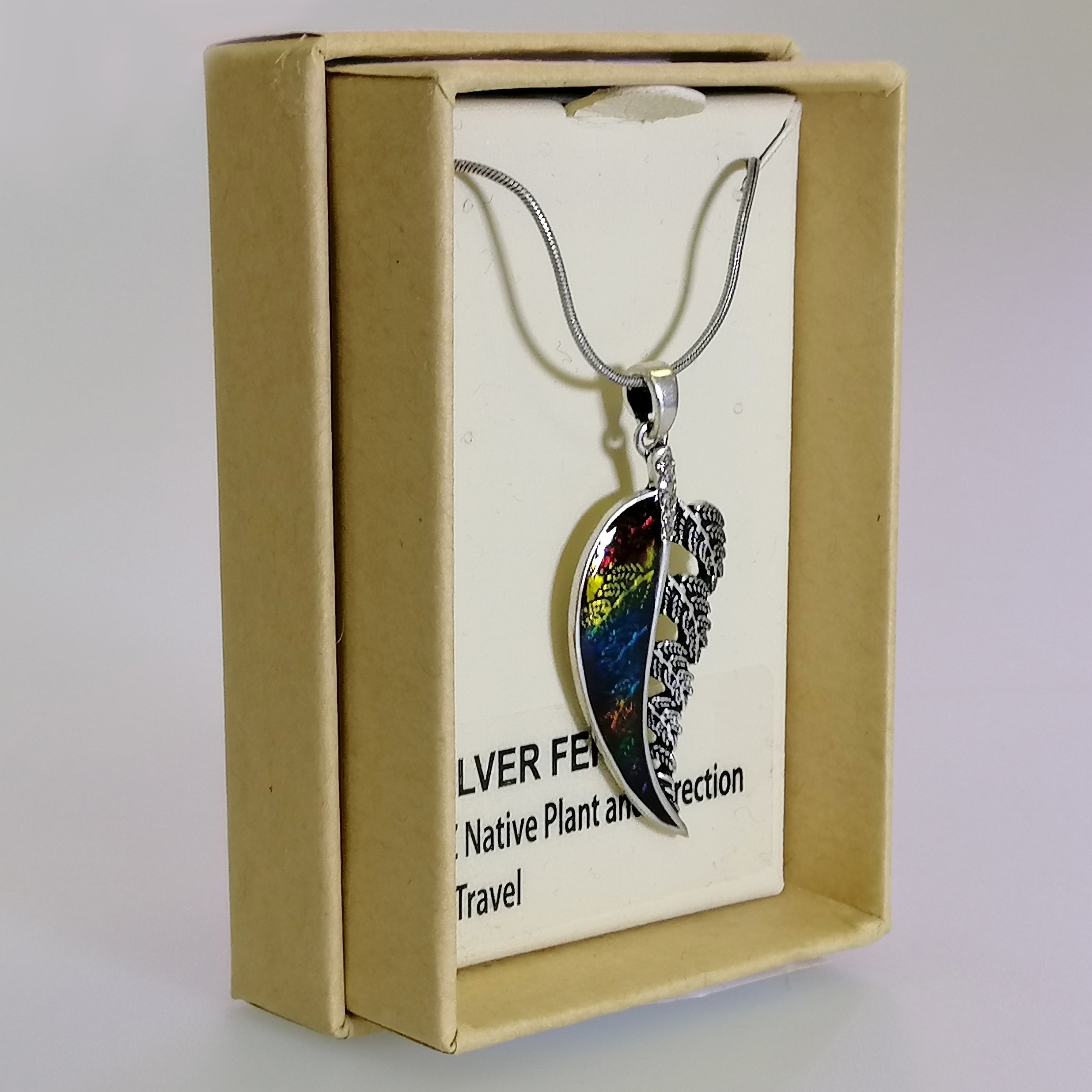 Kiwicraft - Colourful Silver Fern Necklace