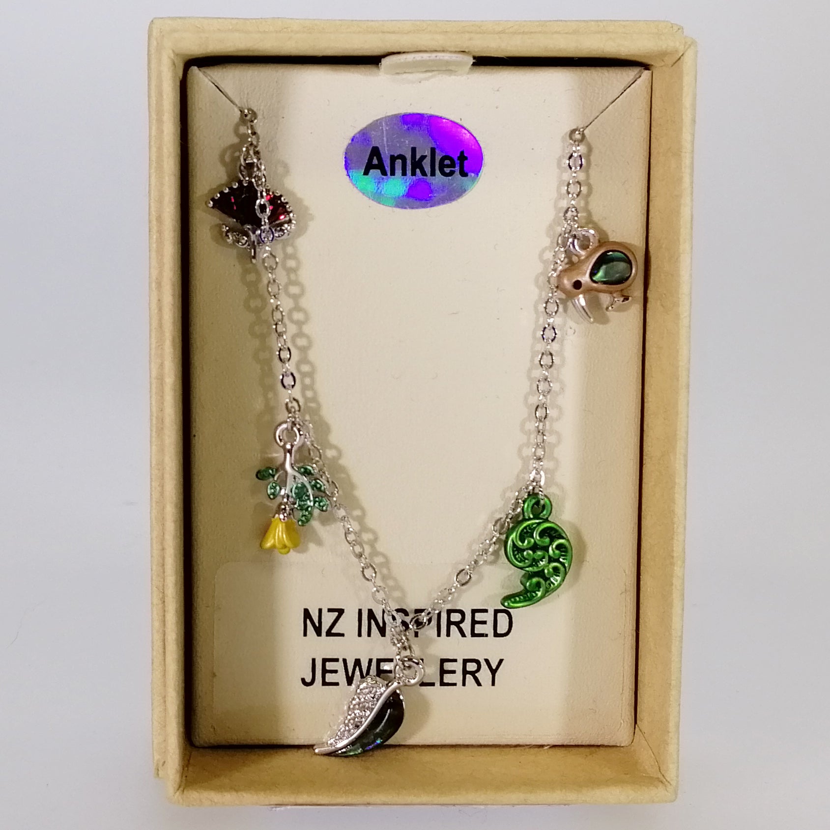 Kiwicraft - Kiwiana Rhodium Anklet