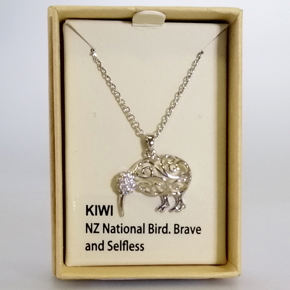 Kiwicraft - Rhodium Kiwi Necklace