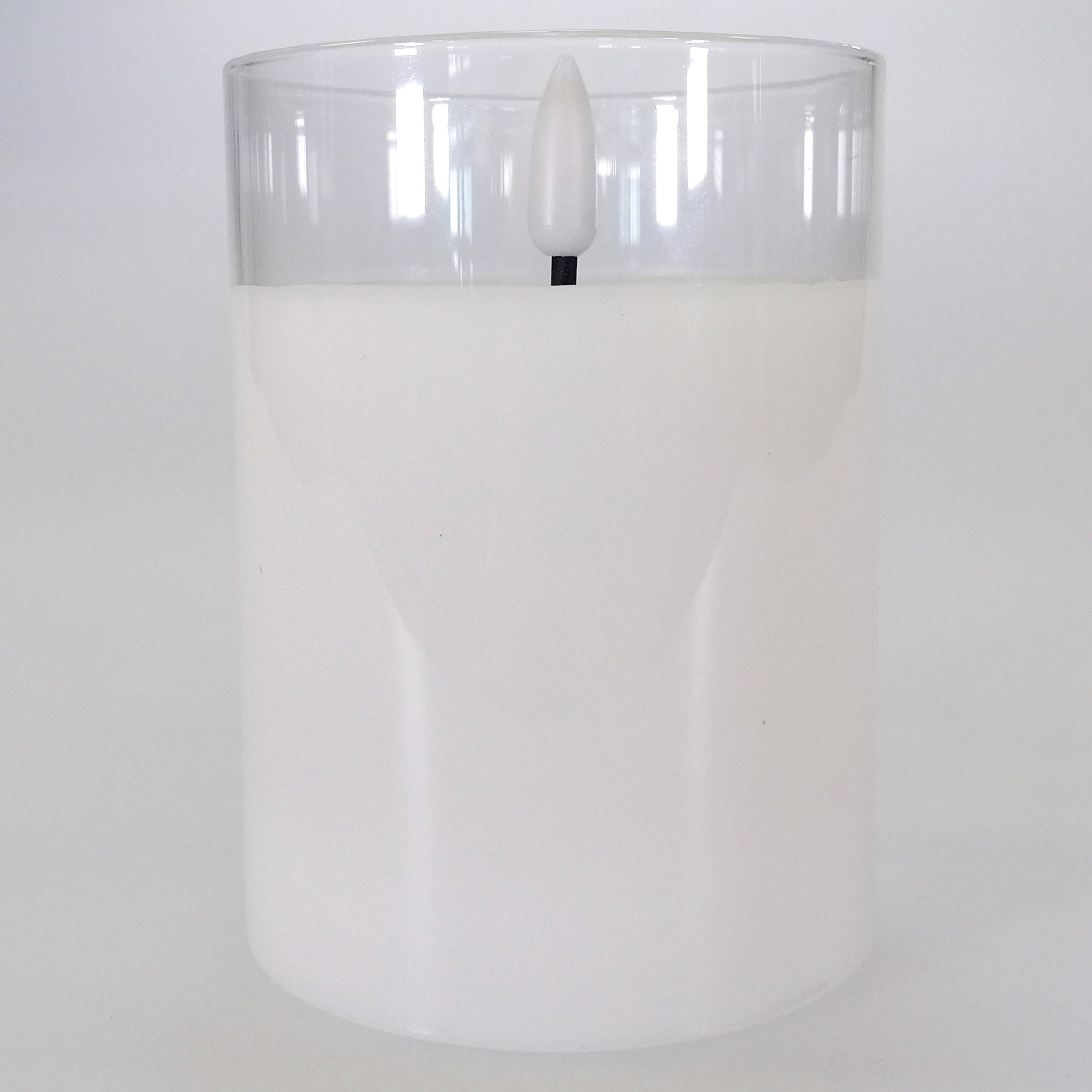 LED Glass Candle - 10cm