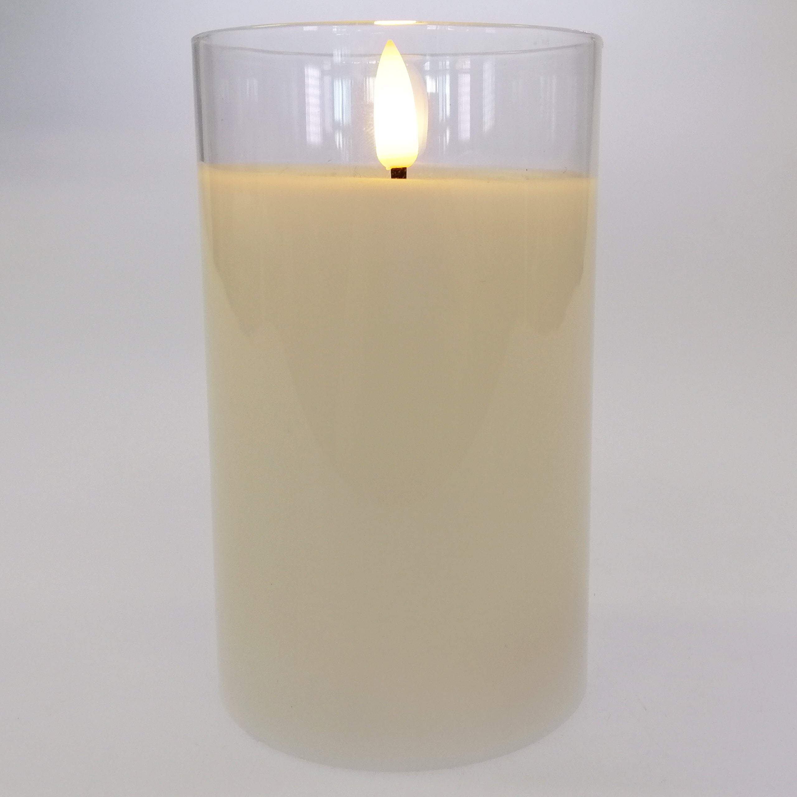 LED Glass Candle - 12cm