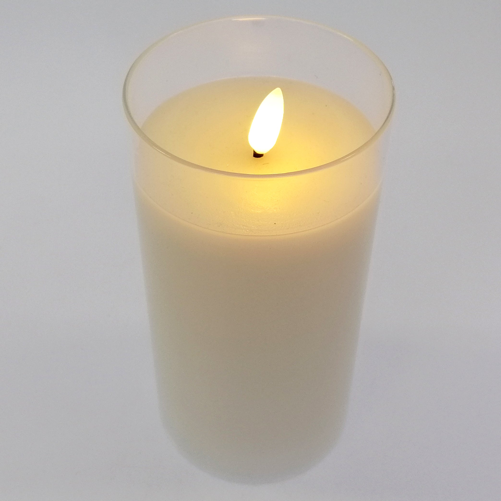 LED Glass Candle - 15cm