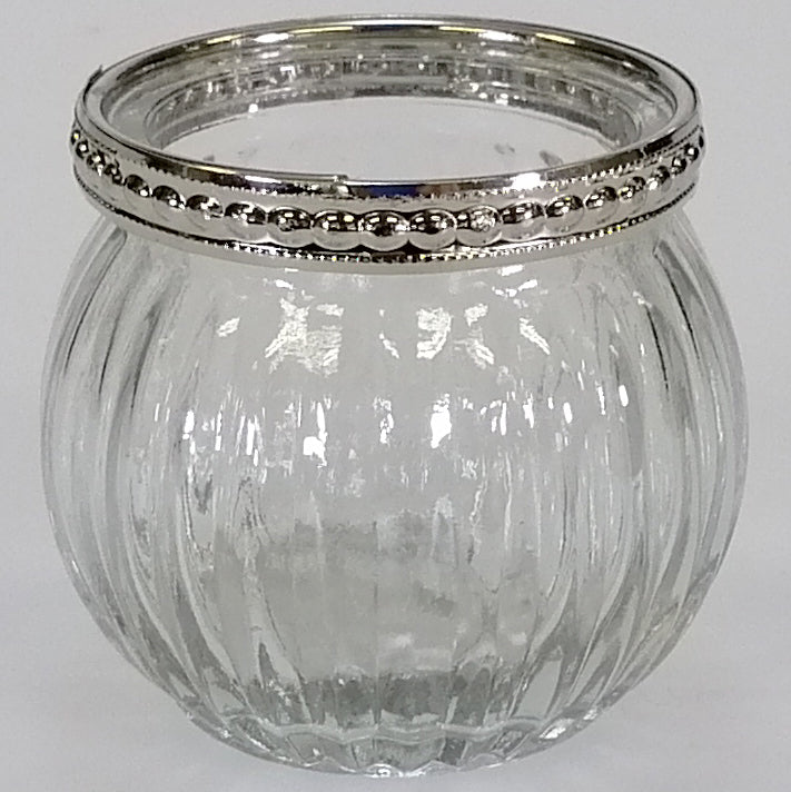 Clear Glass Candle Holder