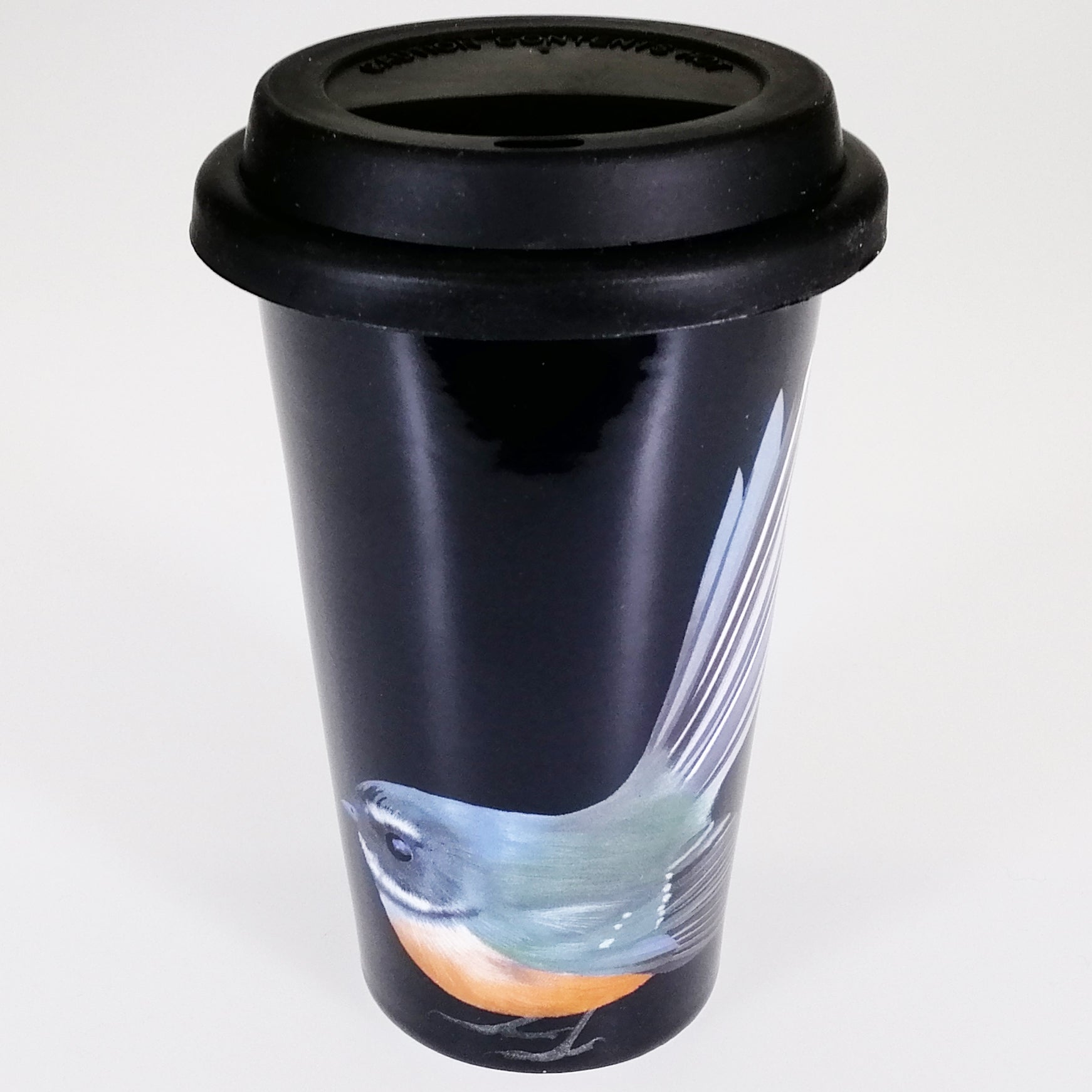 Bone China Travel Mug - "Piwakawaka"