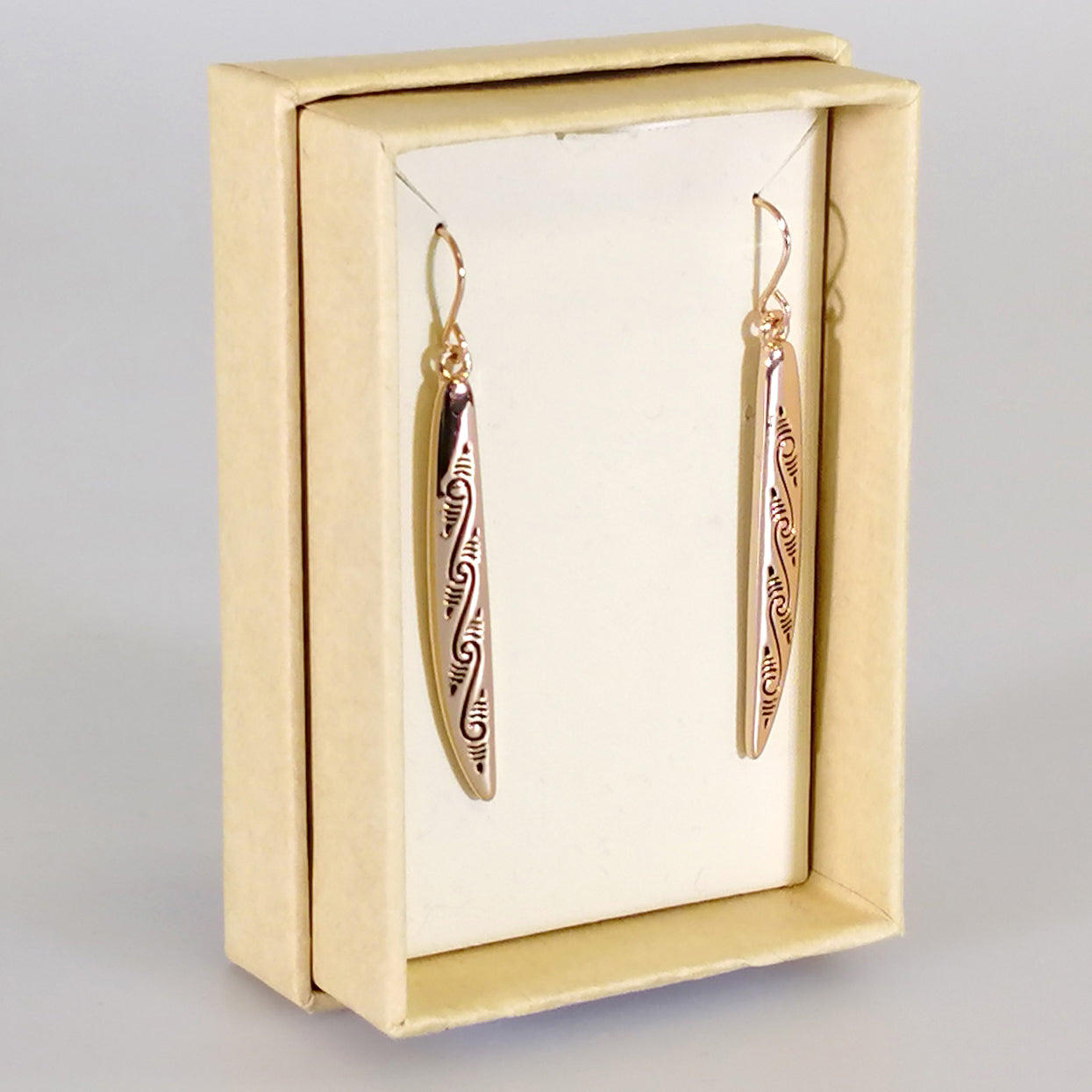 Kiwicraft - Koru and Waves Rose Gold Earrings