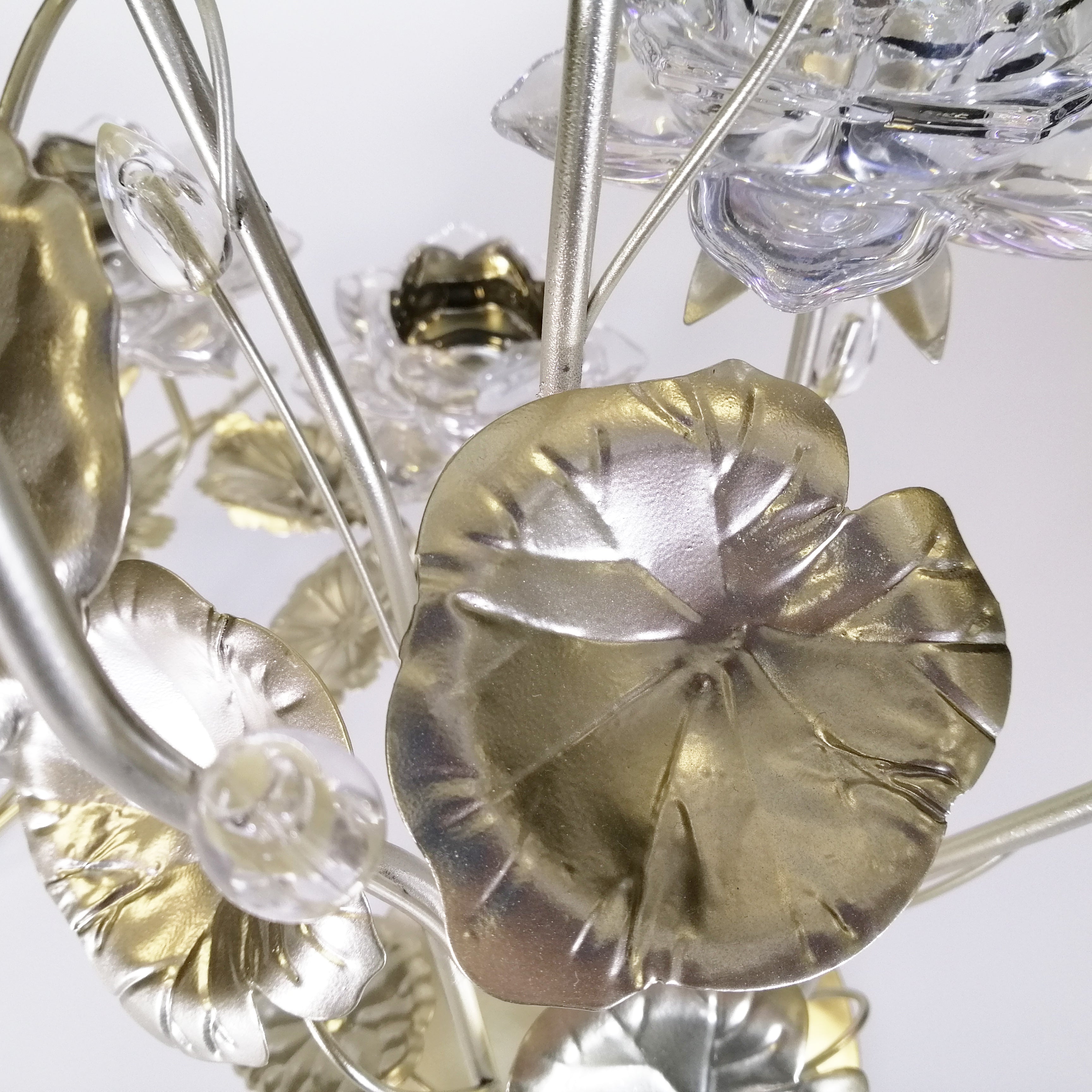 Five Flower Candle Holder with Wide Leaf
