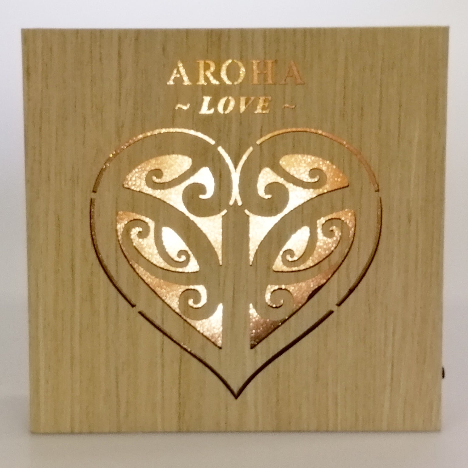 LED Kiwiana Block - 'Aroha - Love - Heart'