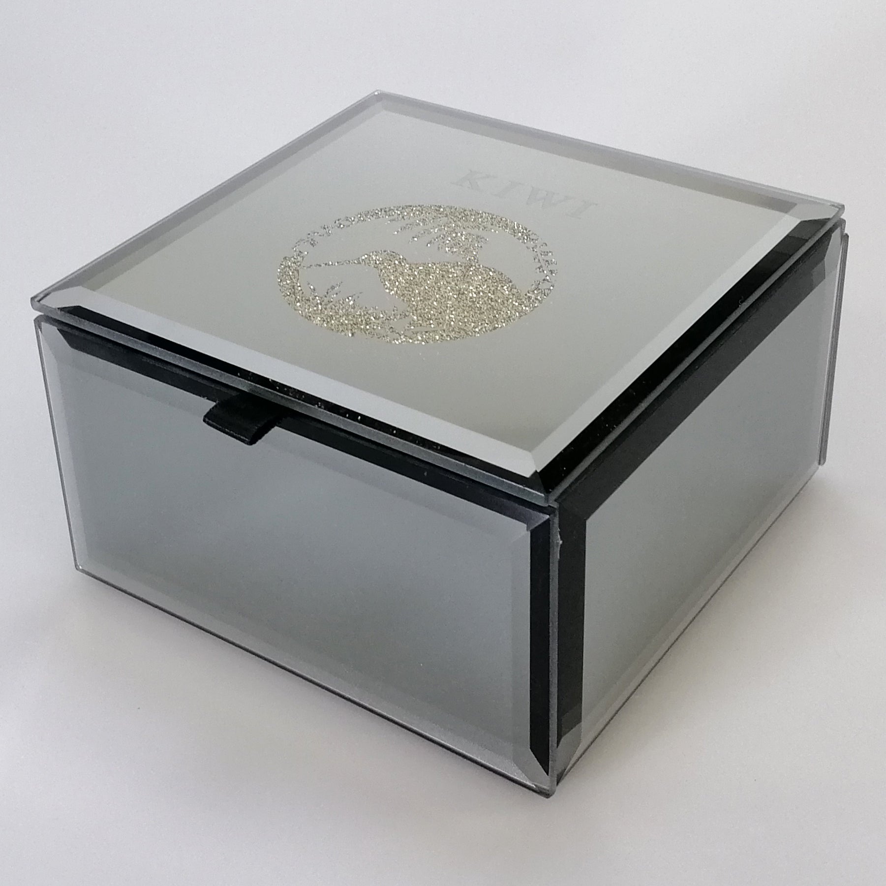 Mirror Multi-Crystal Kiwi Medium Trinket Box