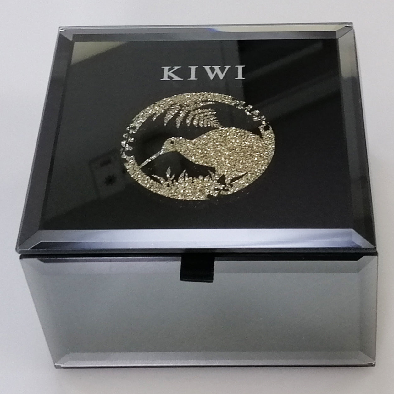 Mirror Multi-Crystal Kiwi Medium Trinket Box