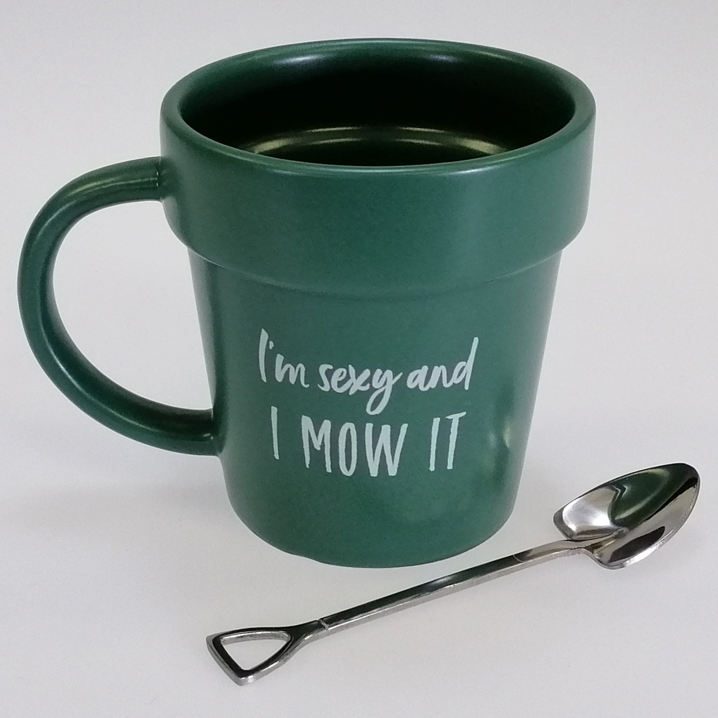 I'm Sexy & I Mow It' Mug with 'Shovel' Spoon