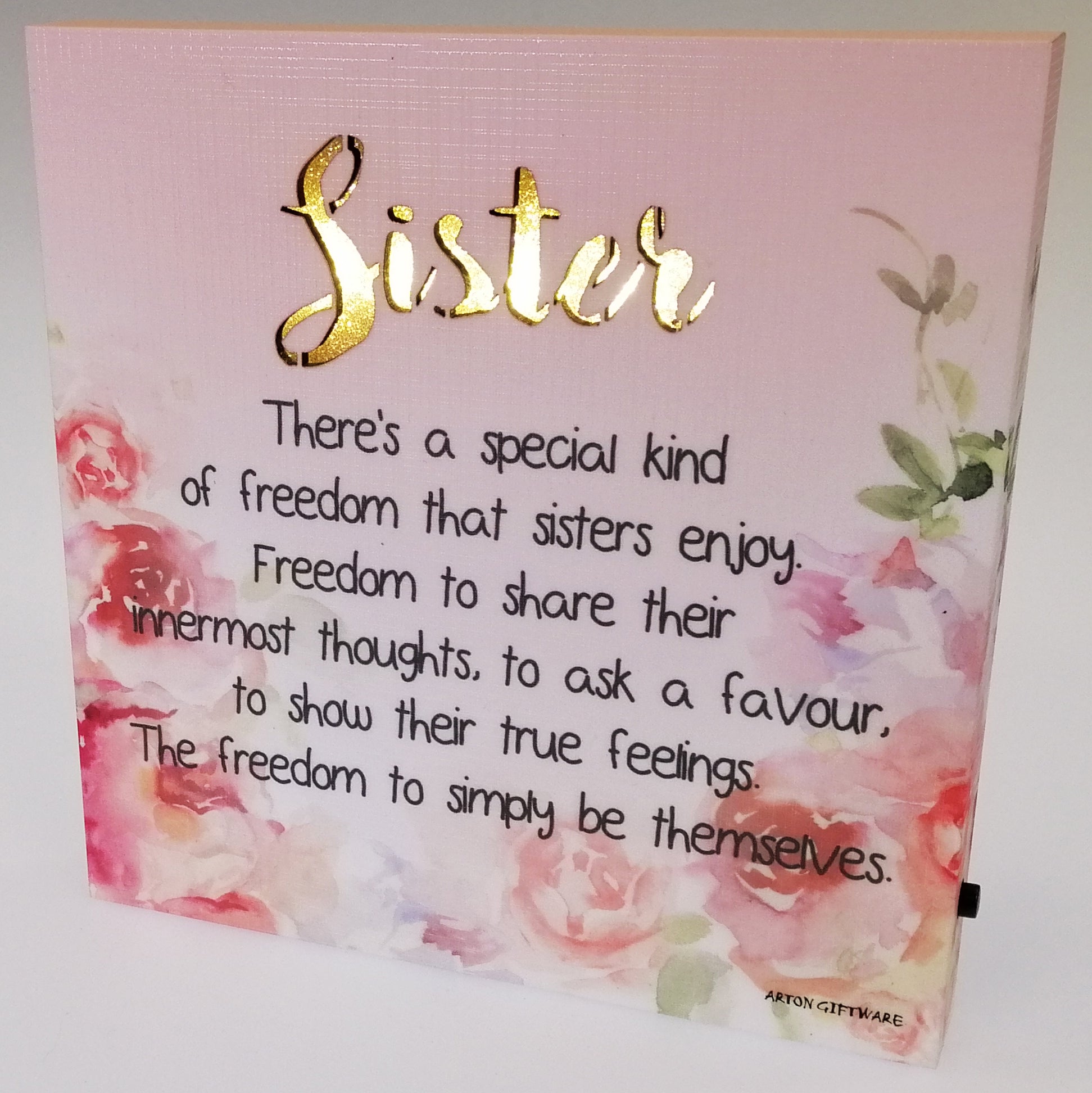 LED Sentimental Plaque - 'Sister'