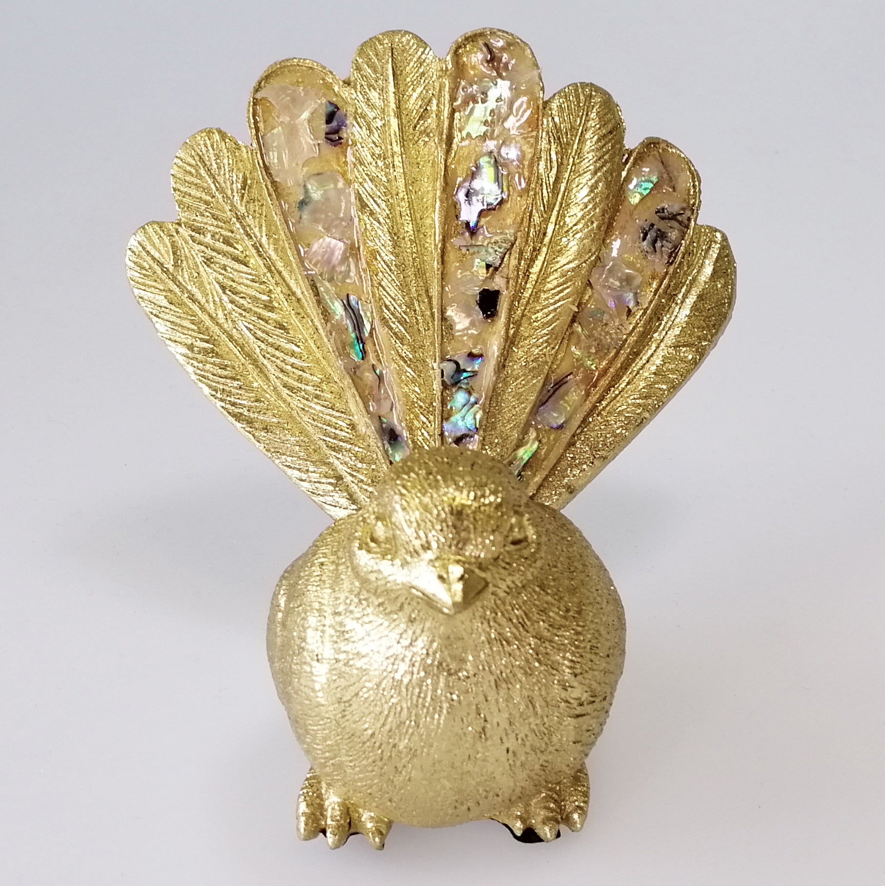 Gold-look Resin Fantail with Paua Highlights