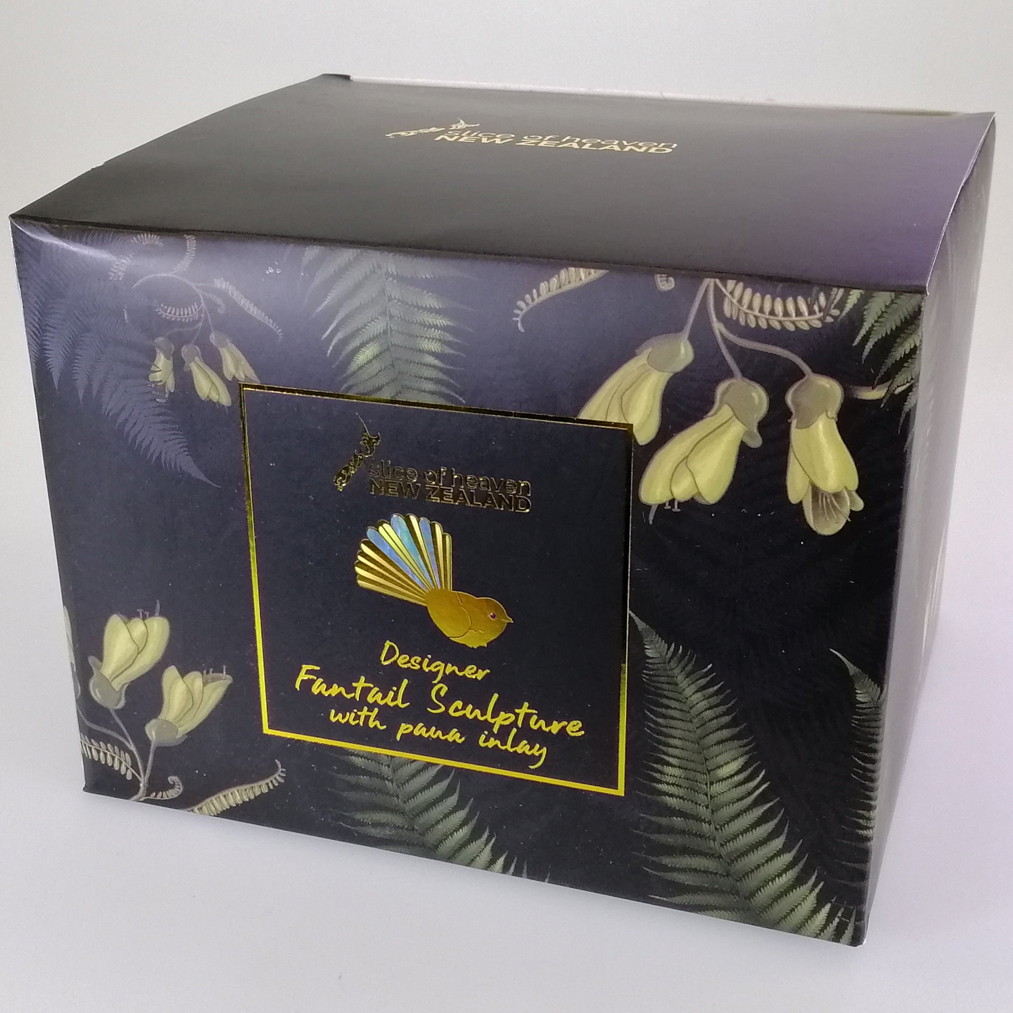 Gold-look Resin Fantail with Paua Highlights