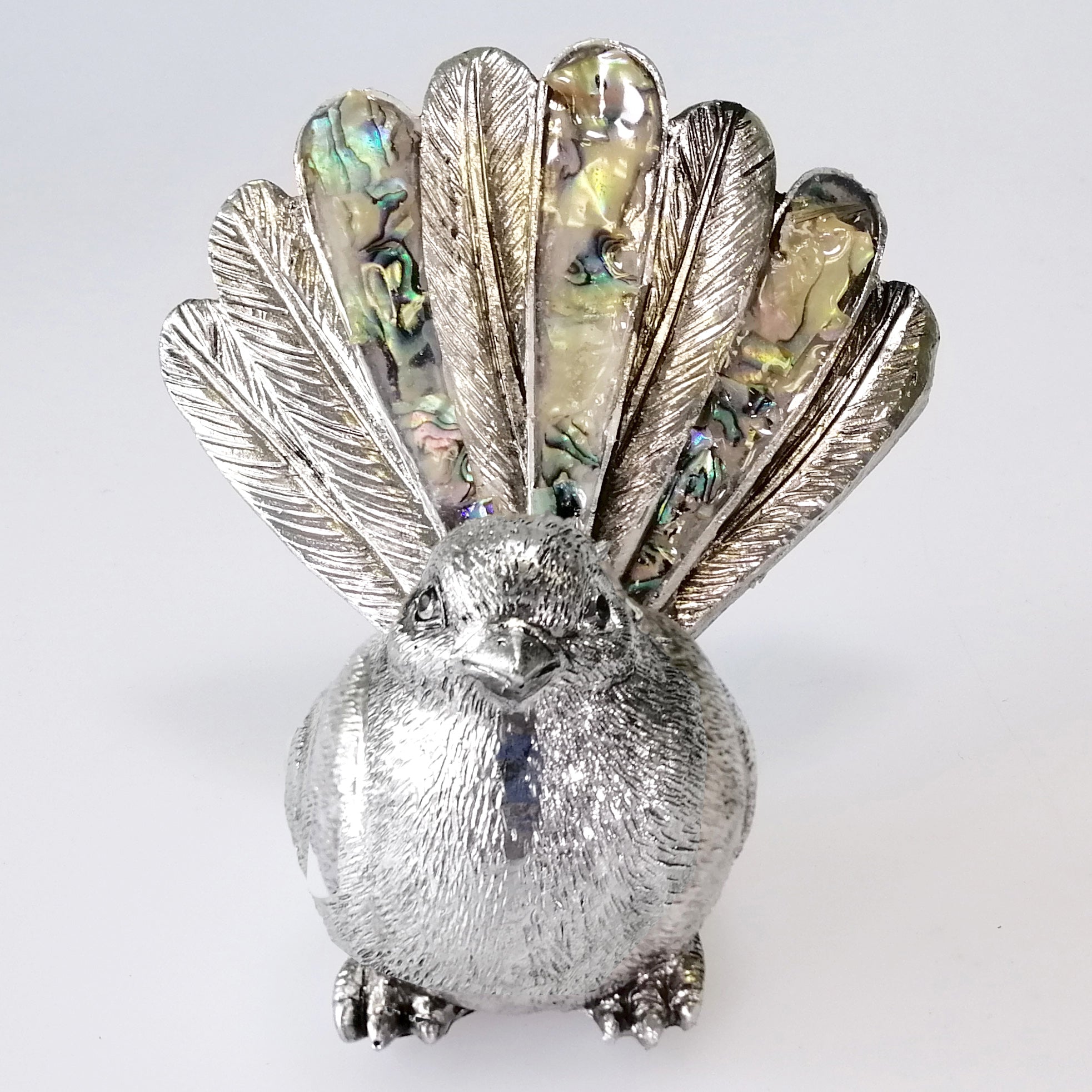 Silver-look Resin Fantail with Paua Highlights