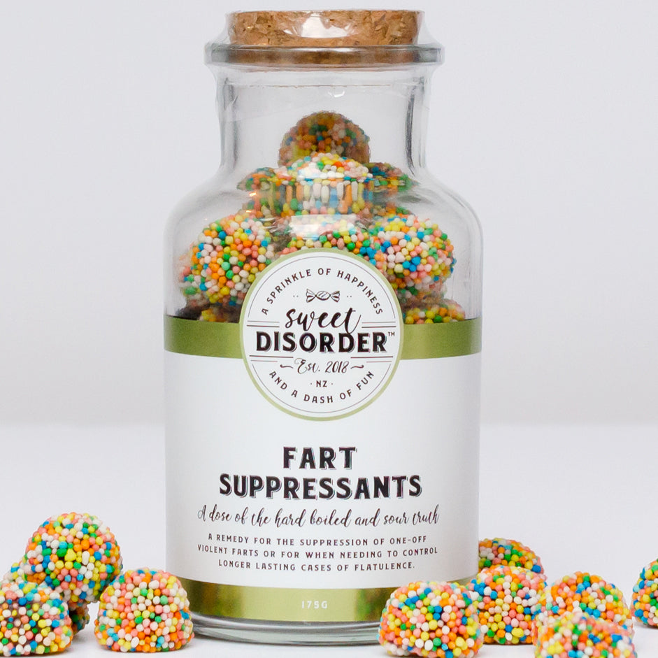 'Fart Suppressants' Sprinkle Covered Aniseed Gummies Candy - 175g