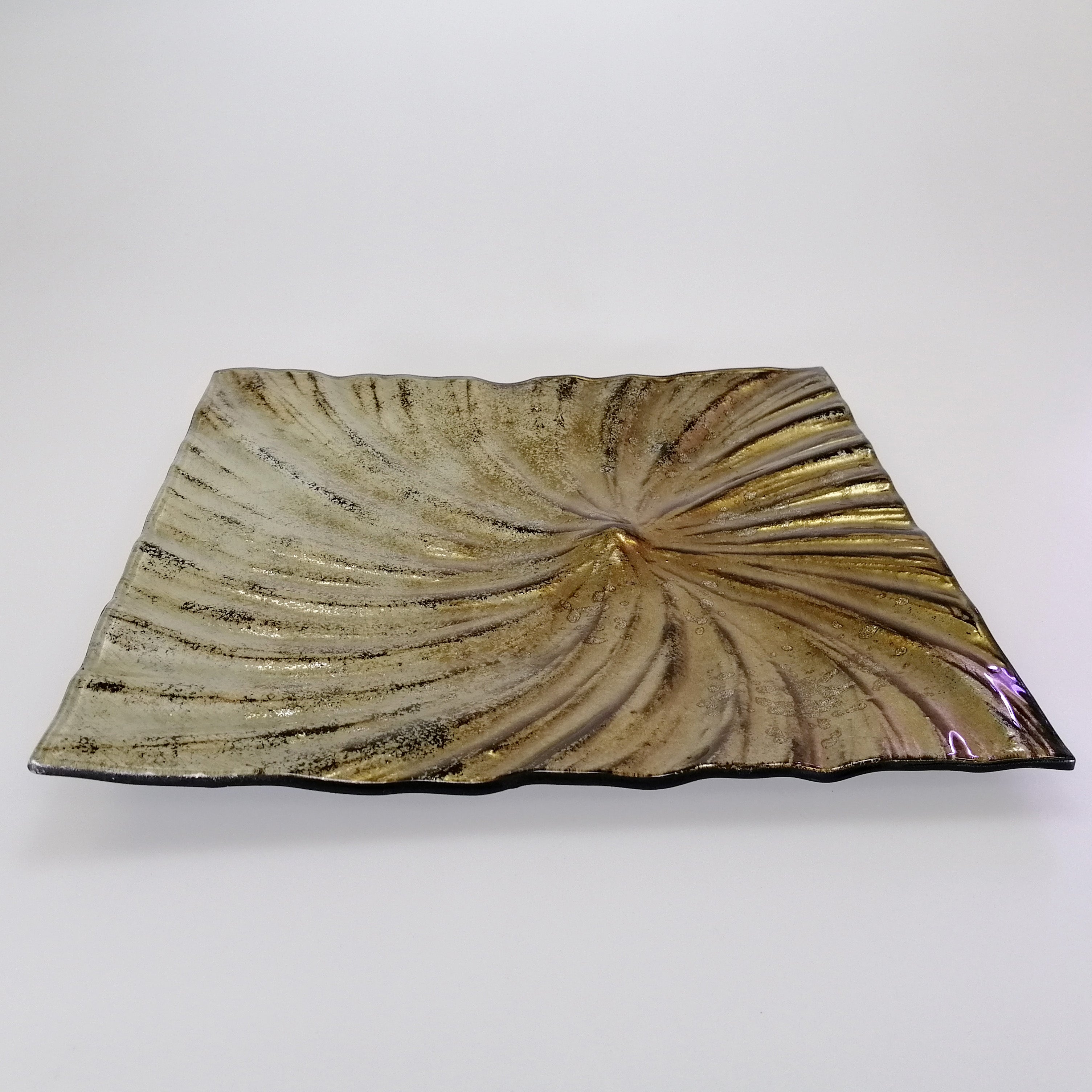 Glass Plate - Square - Golden Shell