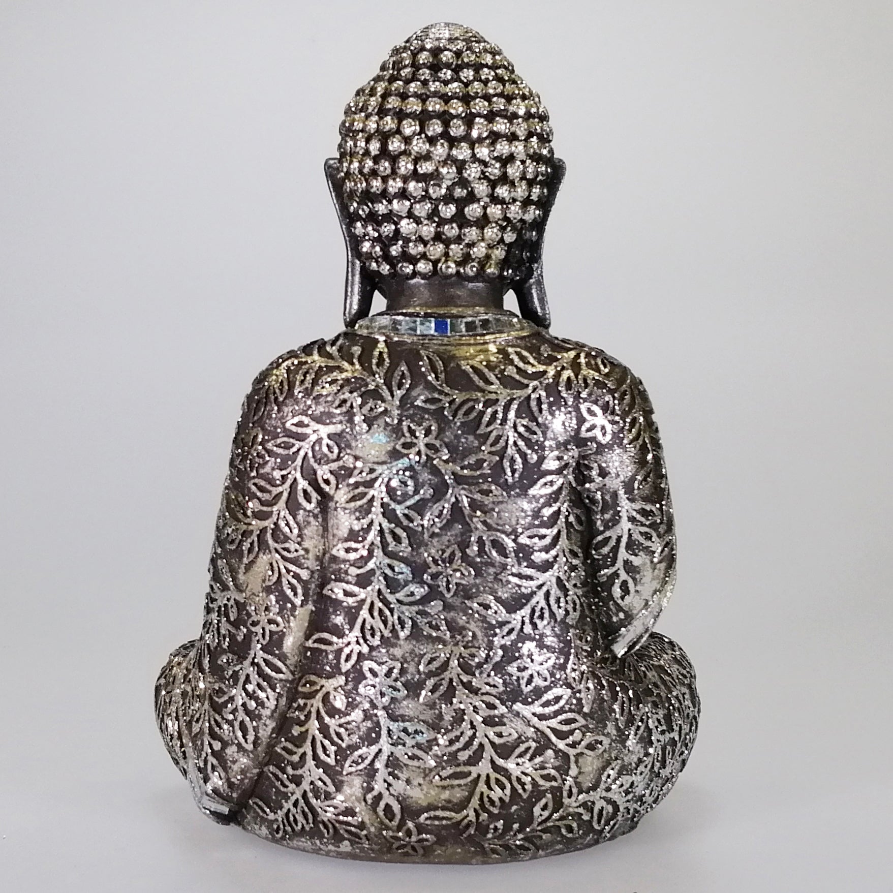 Buddha Candle Holder - Painted Silver