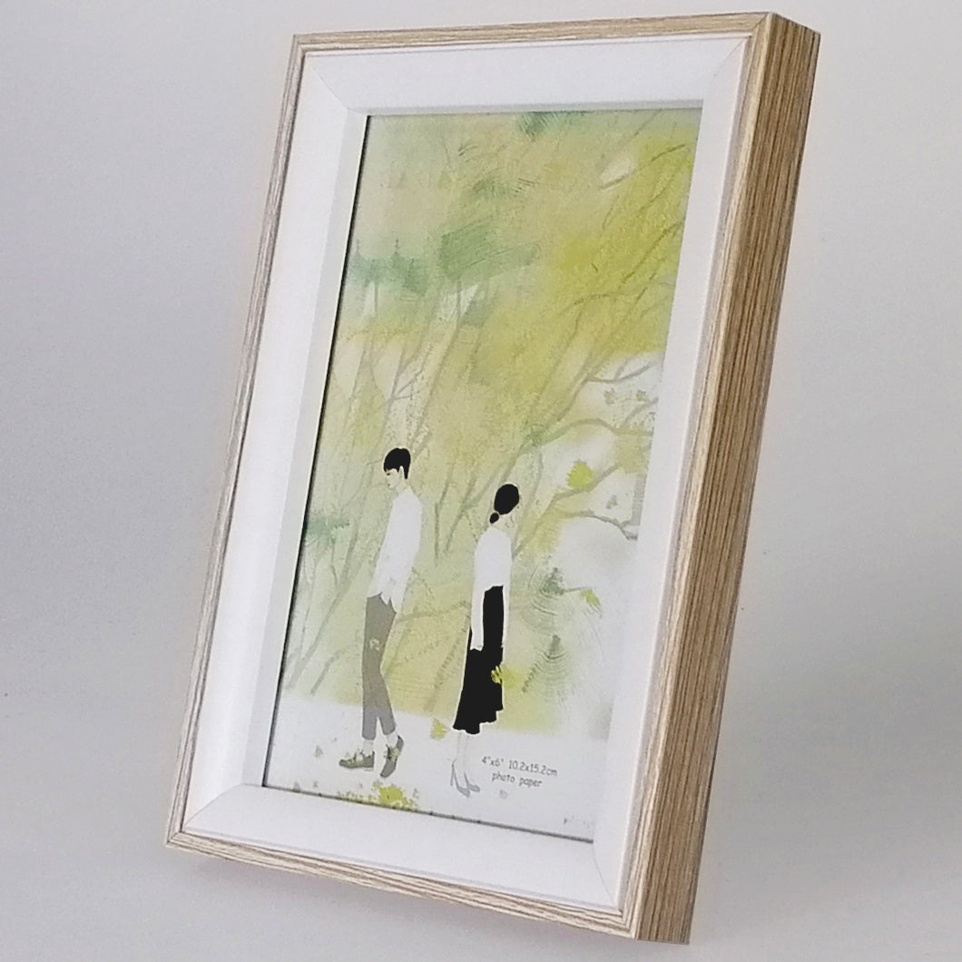 Light Wood & White Two-Tone Photo Frame - 4"x 6"