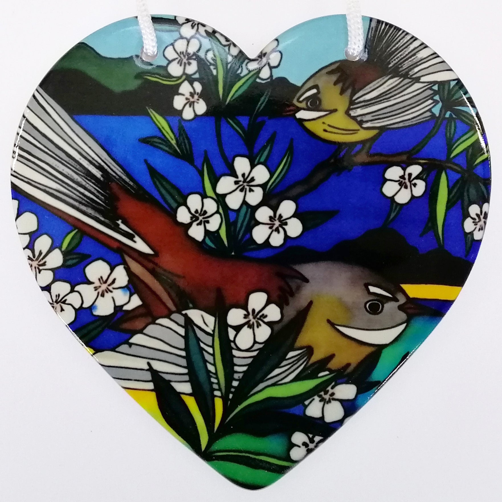 Jo May - Fantail Ceramic Heart Wall Hanging
